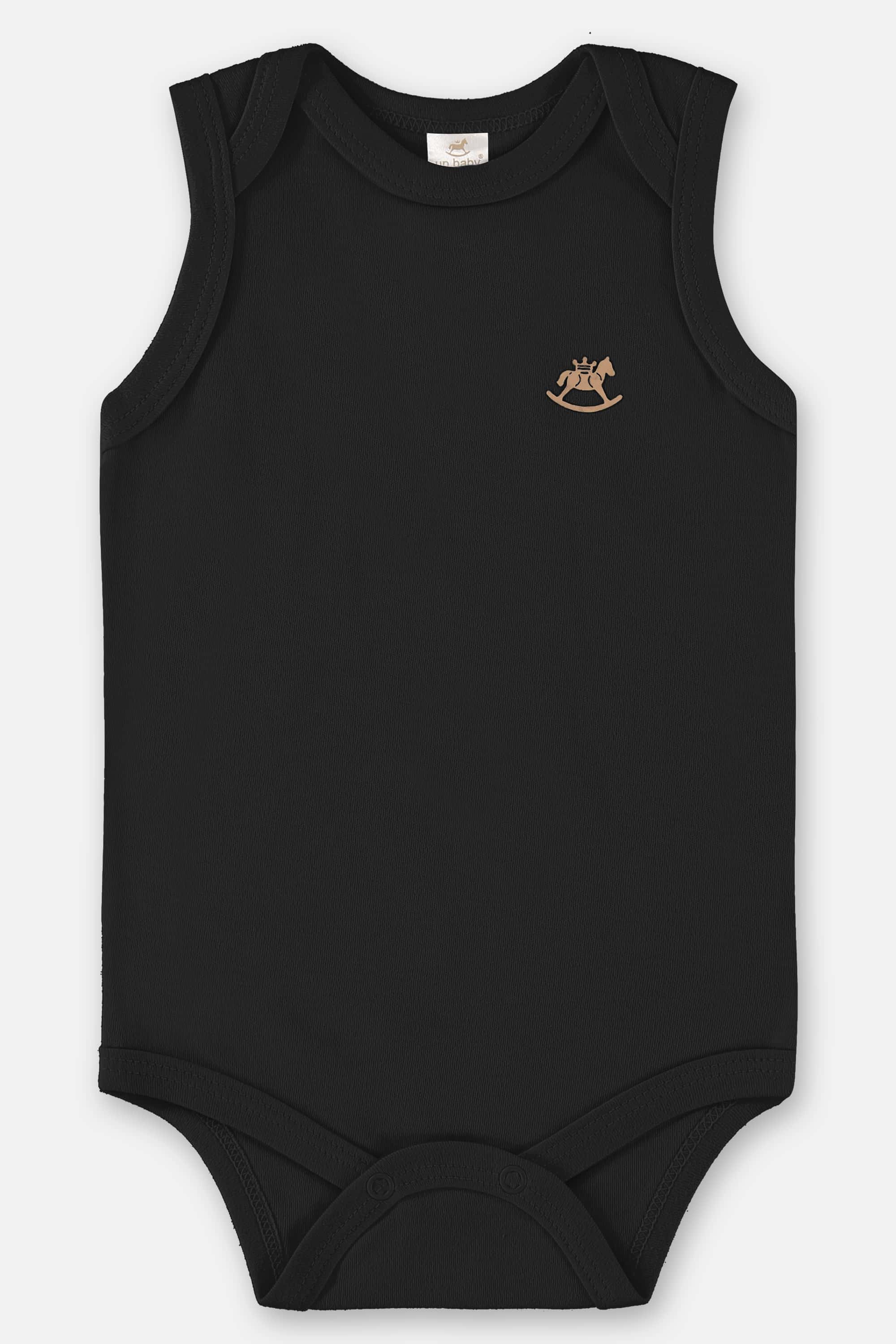 Body Regata em Suedine Unissex para Bebê (Preto) Up Baby
