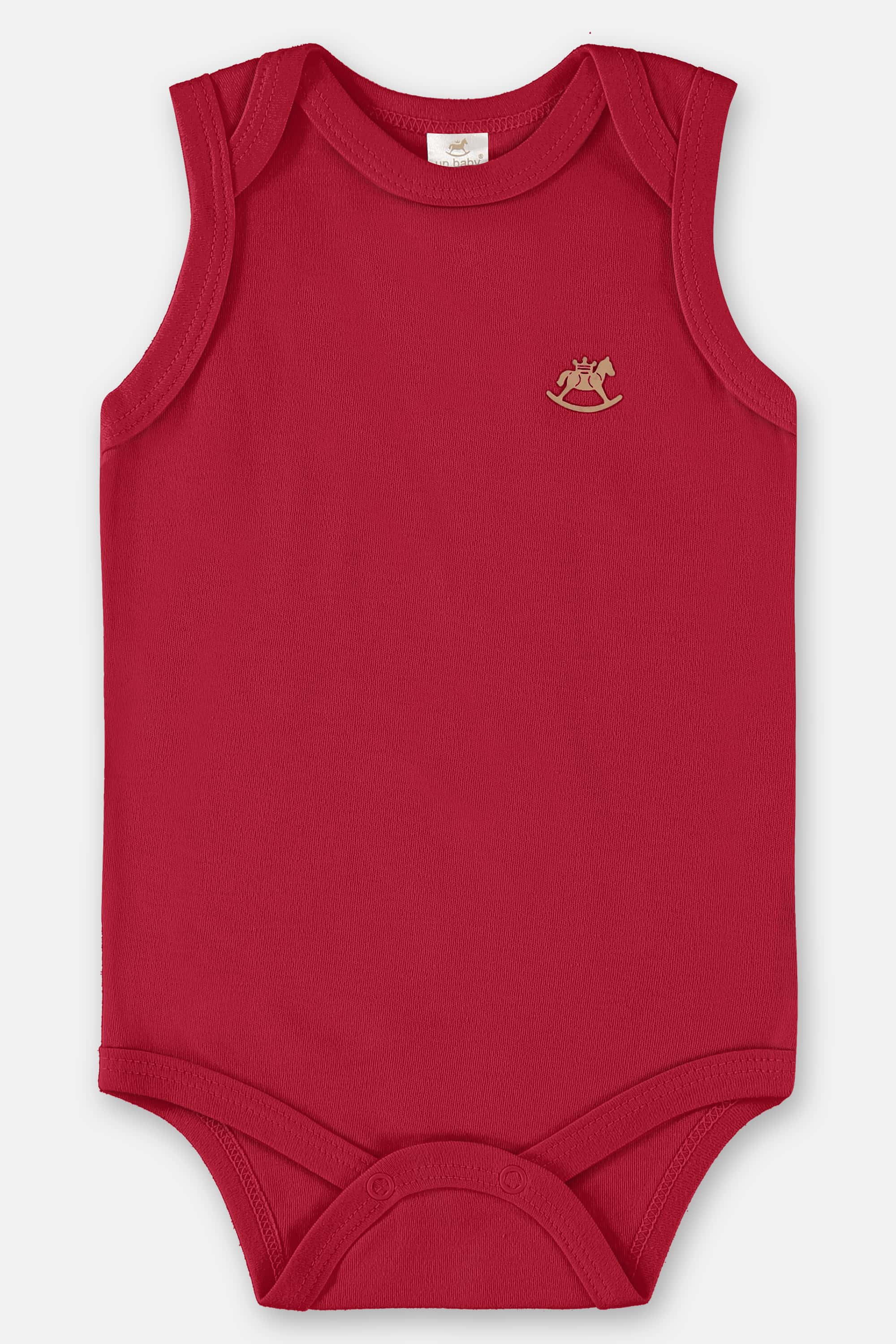 Body Regata em Suedine Unissex para Bebê (Vermelho) Up Baby - Imagem 3
