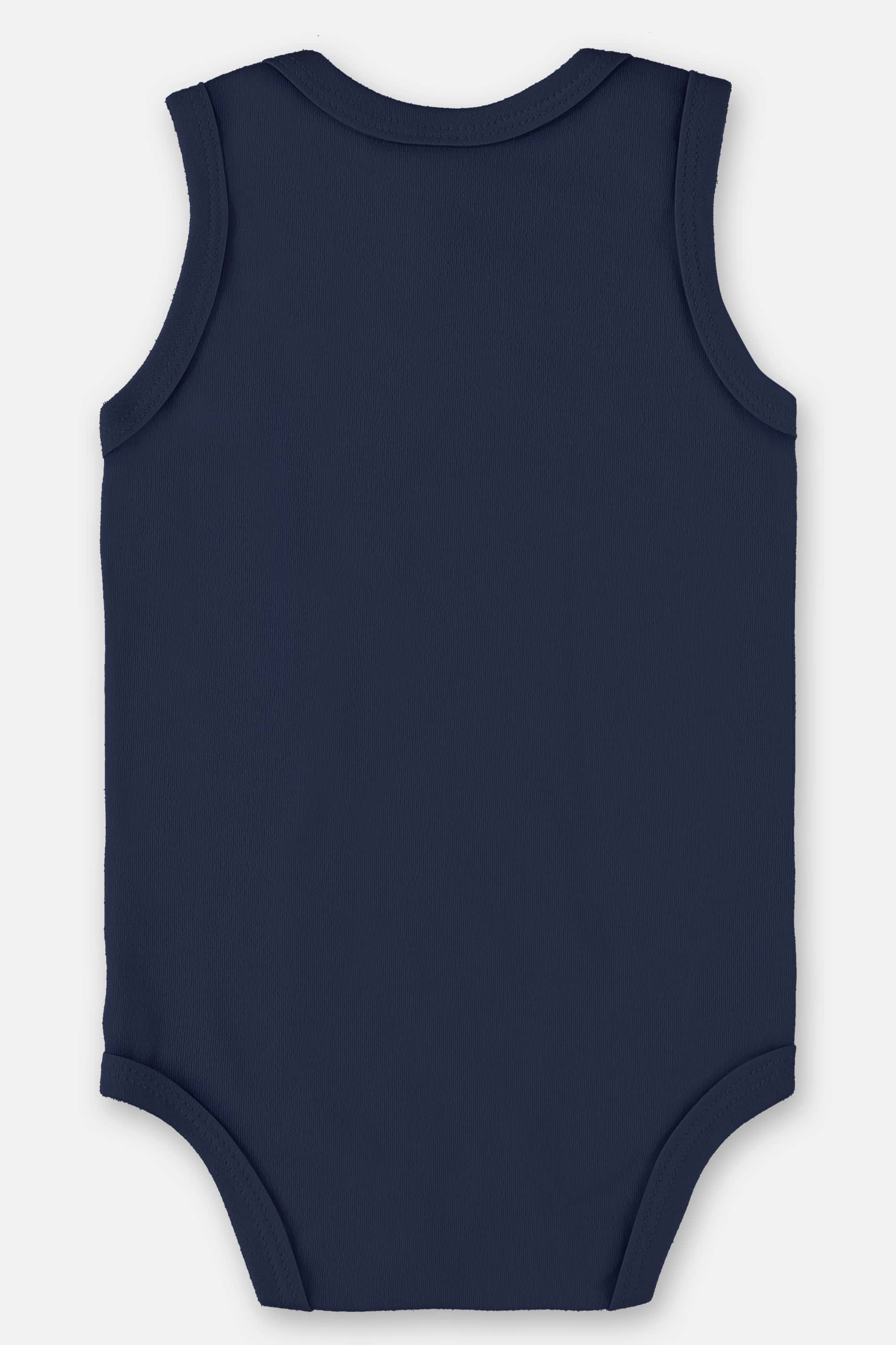 Body Regata em Suedine Unissex para Bebê (Azul Marinho) Up Baby - Imagem 4