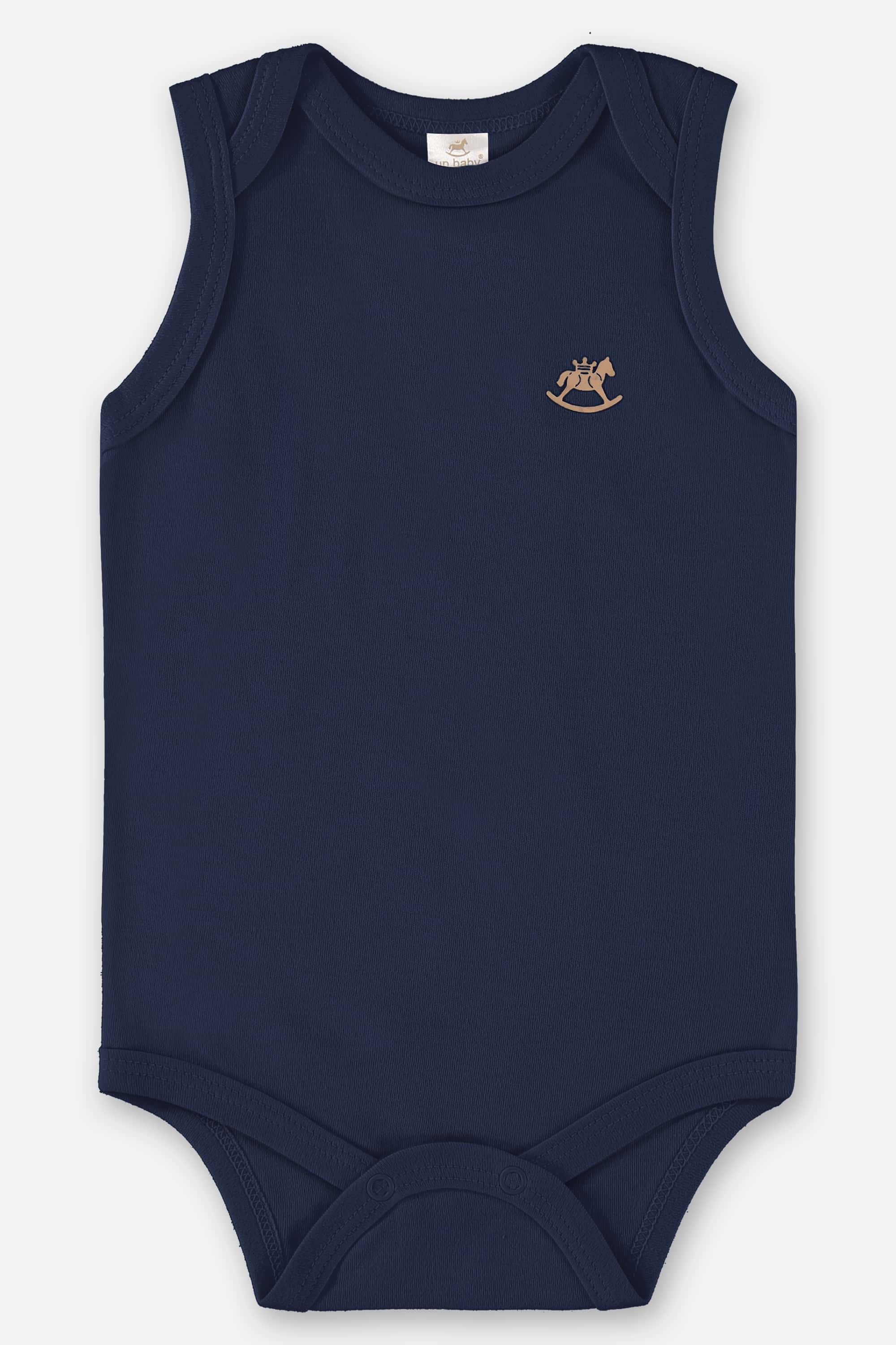 Body Regata em Suedine Unissex para Bebê (Azul Marinho) Up Baby - Imagem 5
