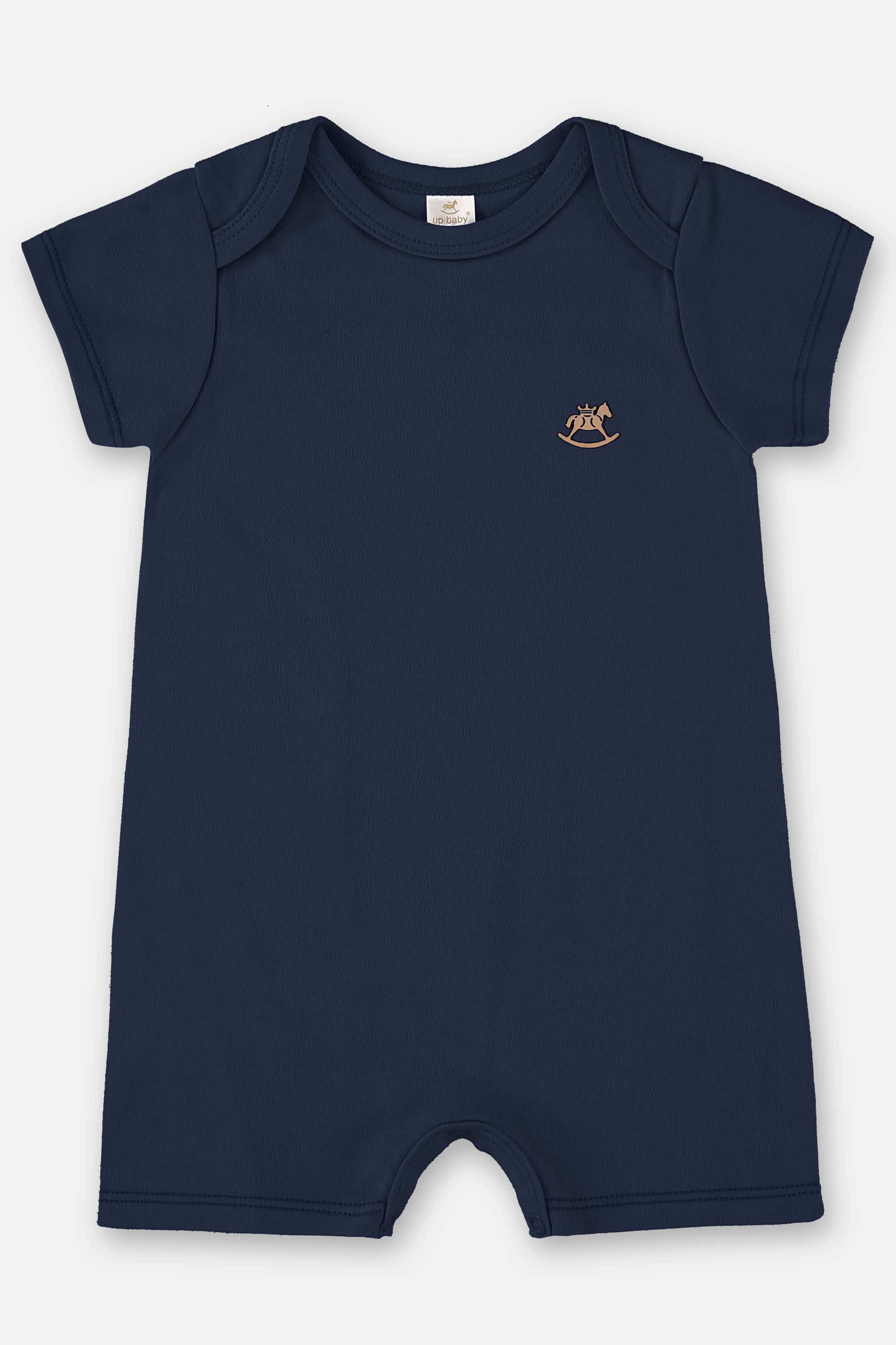 Macaquinho Unissex Bebê em Suedine Essentials (Azul Marinho) Up Baby