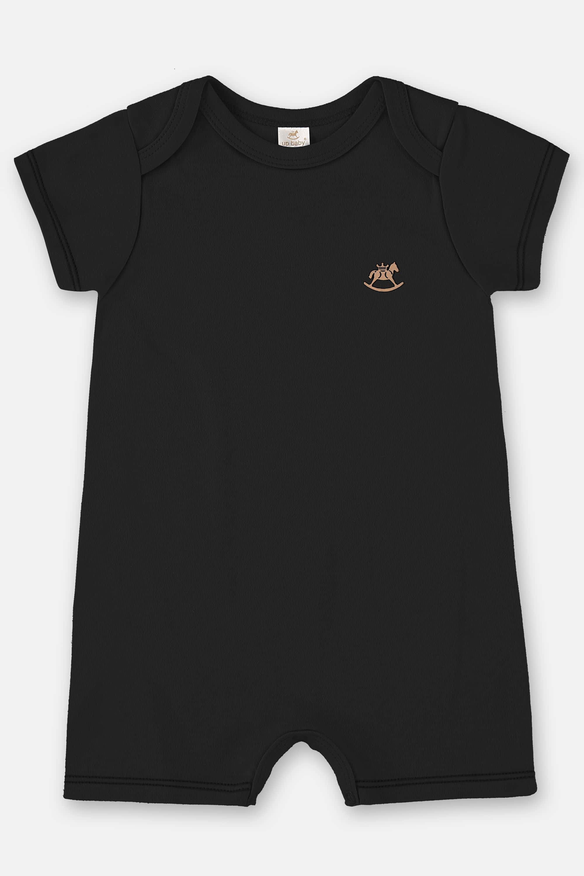 Macaquinho Unissex Bebê em Suedine Essentials (Preto) Up Baby