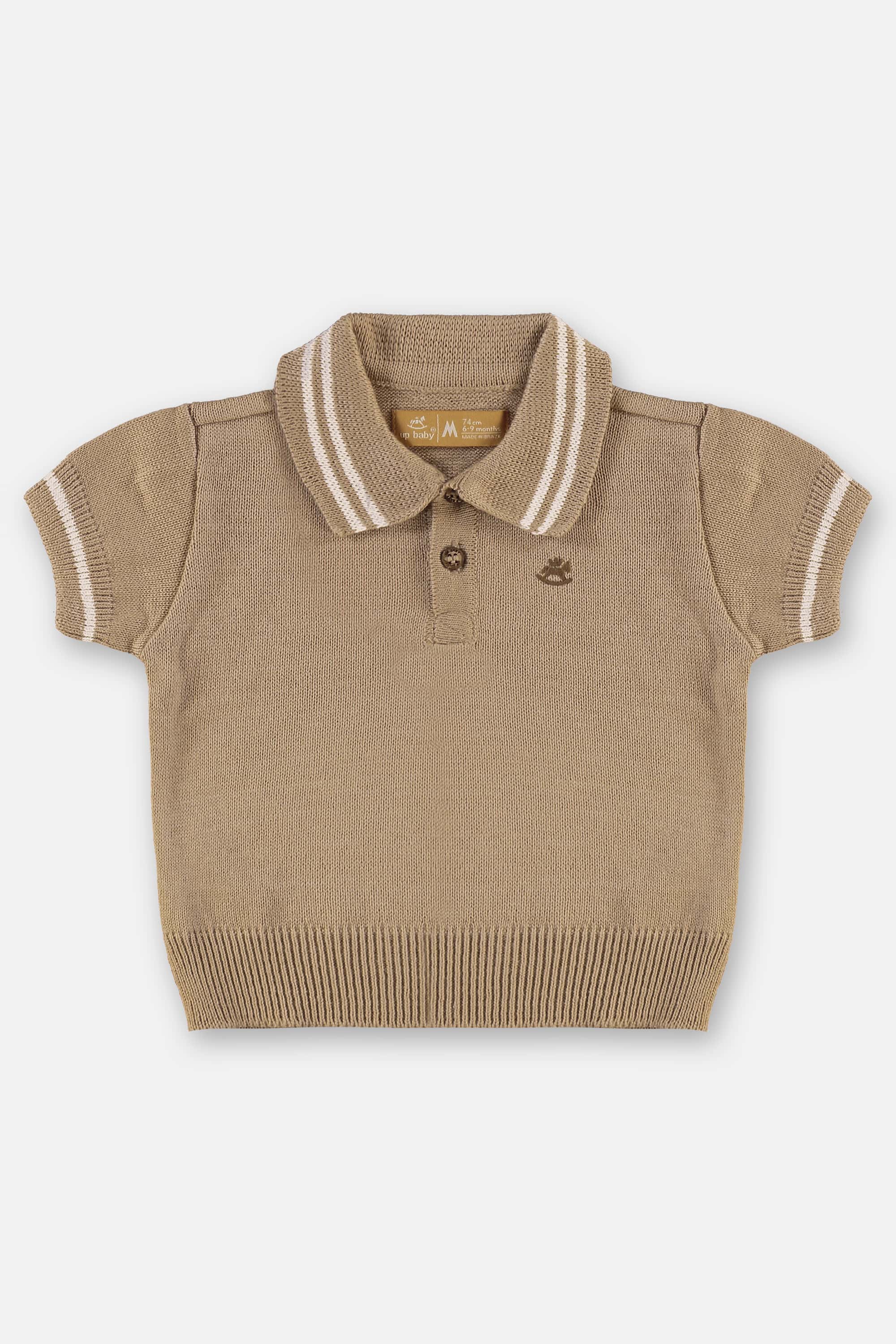 Conjunto Polo e Bermuda em Tricot para Bebê Menino (Marrom) Up Baby - Imagem 17