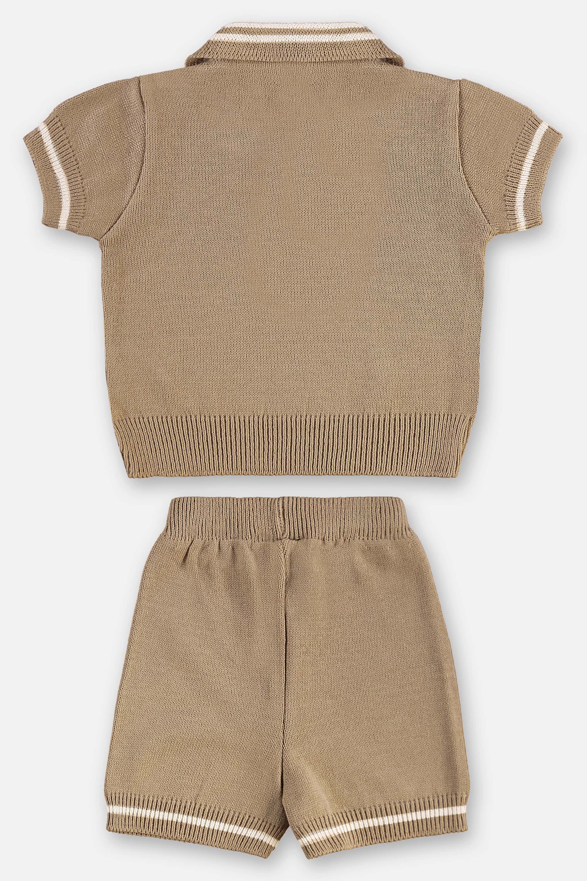 Conjunto Polo e Bermuda em Tricot para Bebê Menino (Marrom) Up Baby - Imagem 33