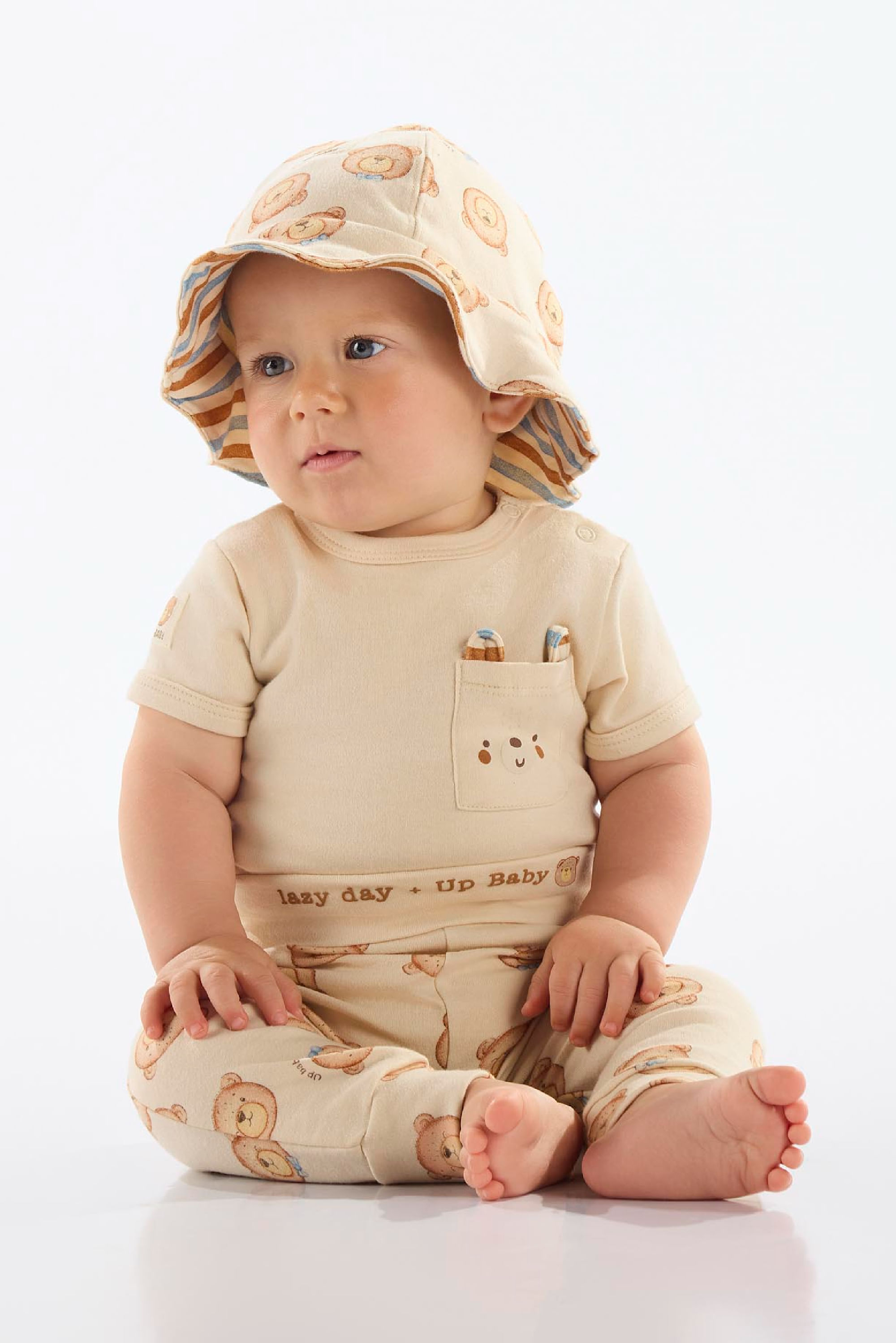 Calça Unissex para Bebê em Suedine Comfy (Bege) Up Baby - Imagem 6