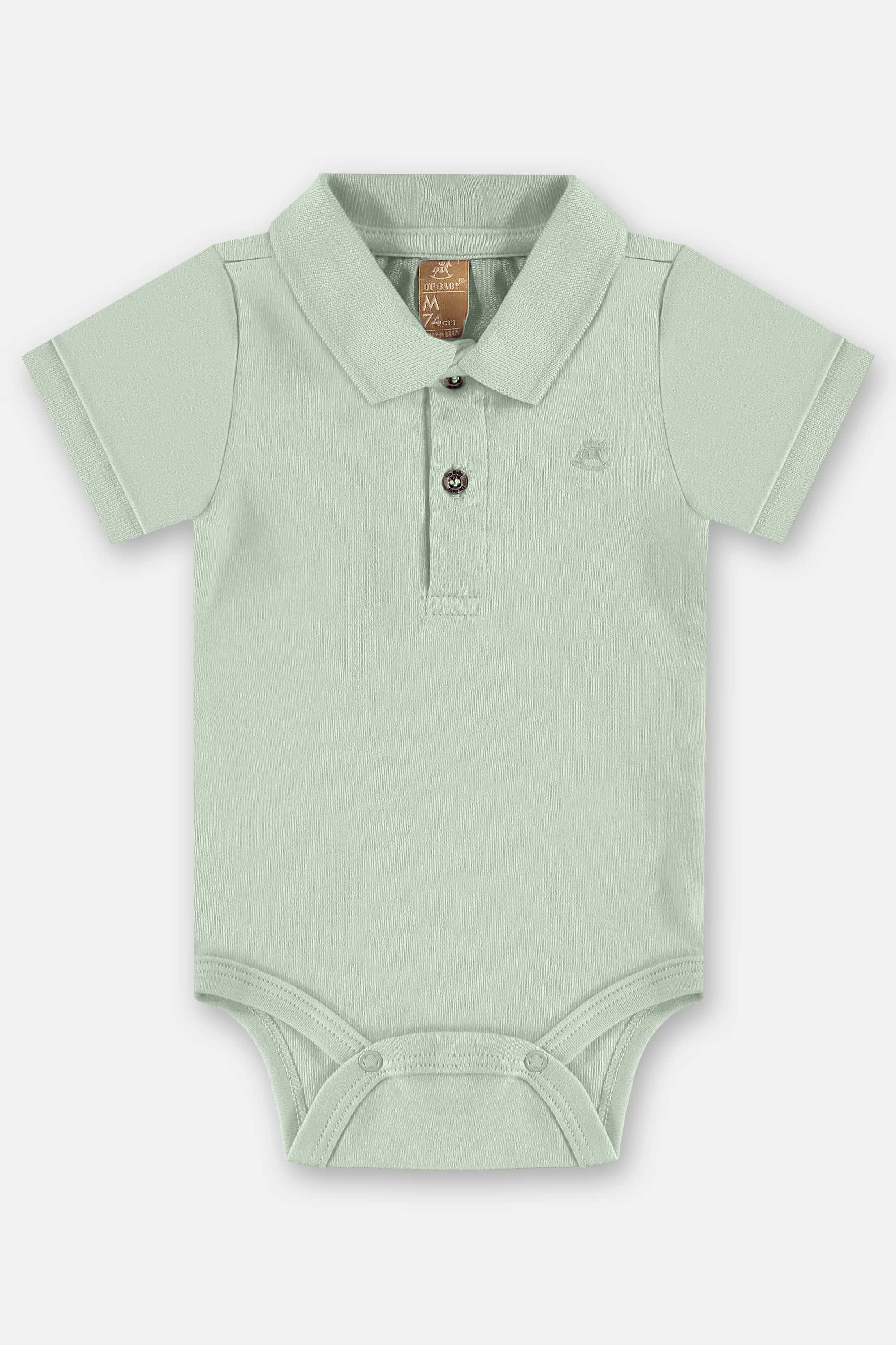 Body Polo em Suedine para Bebê Menino (Verde Claro) Up Baby - Imagem 5