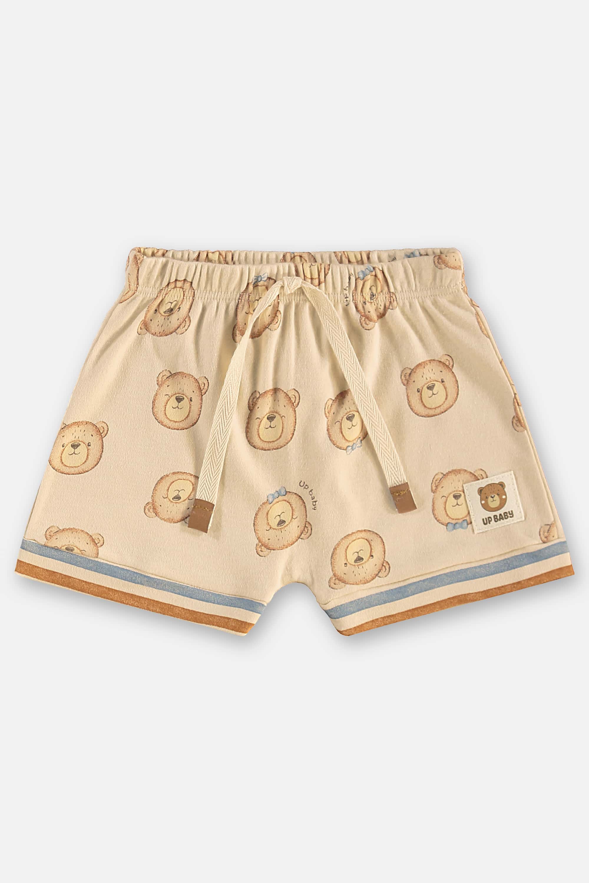 Conjunto Ursinho Listrado com Body e Short para Bebê Menino (Bege) Up Baby - Imagem 18
