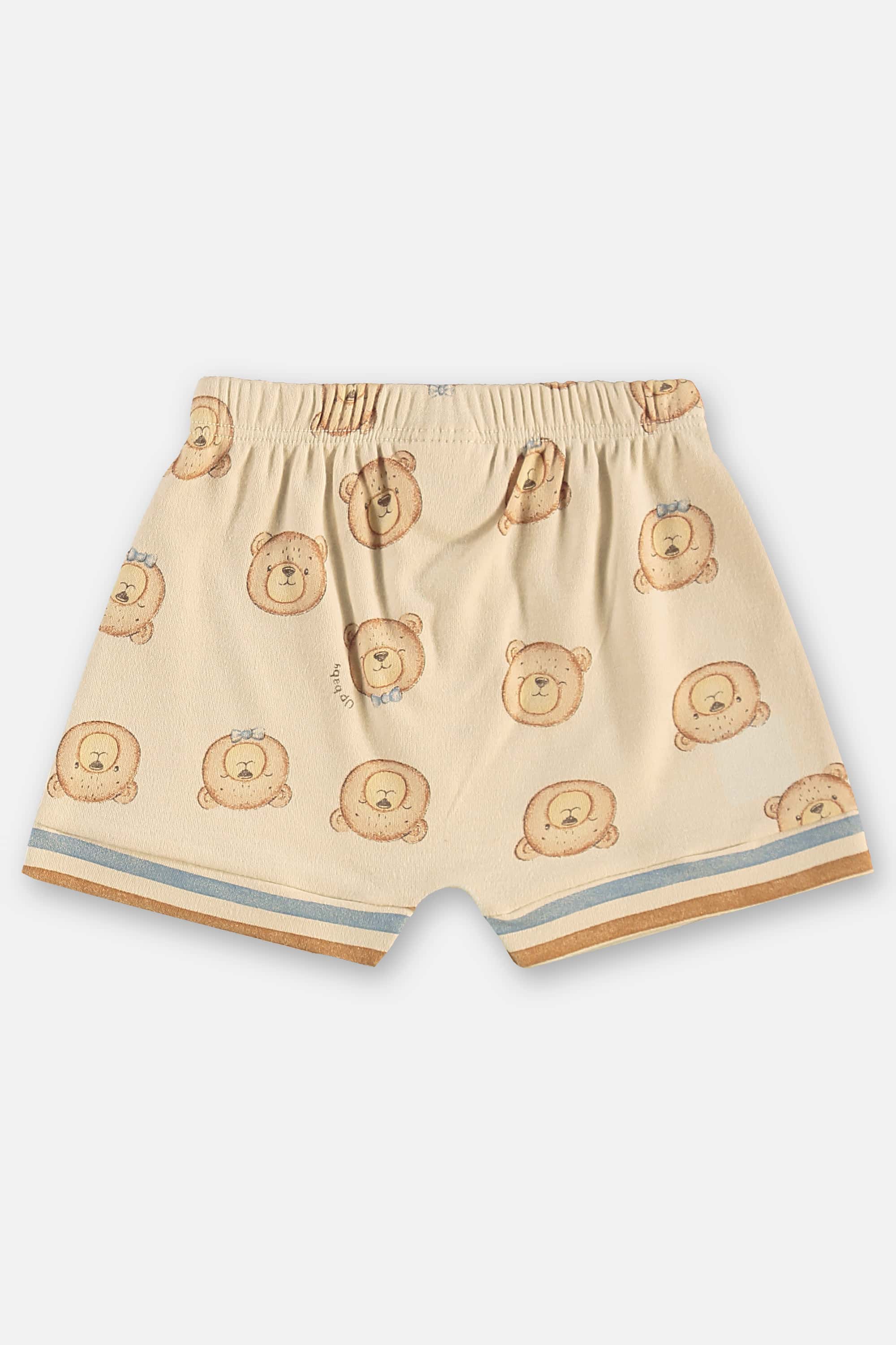 Conjunto Ursinho Listrado com Body e Short para Bebê Menino (Bege) Up Baby - Imagem 35