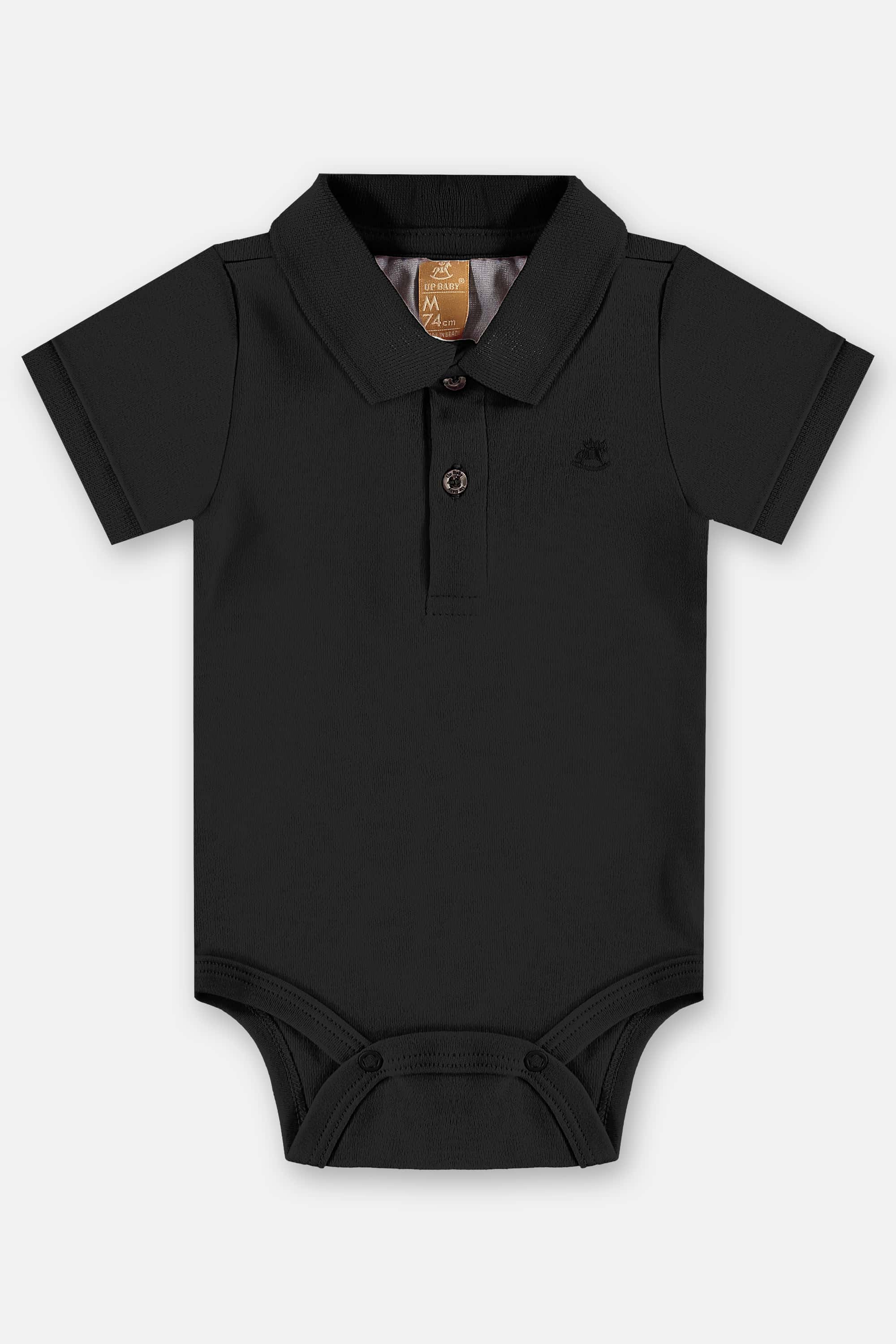 Body Polo em Suedine para Bebê Menino (Preto) Up Baby - Imagem 5