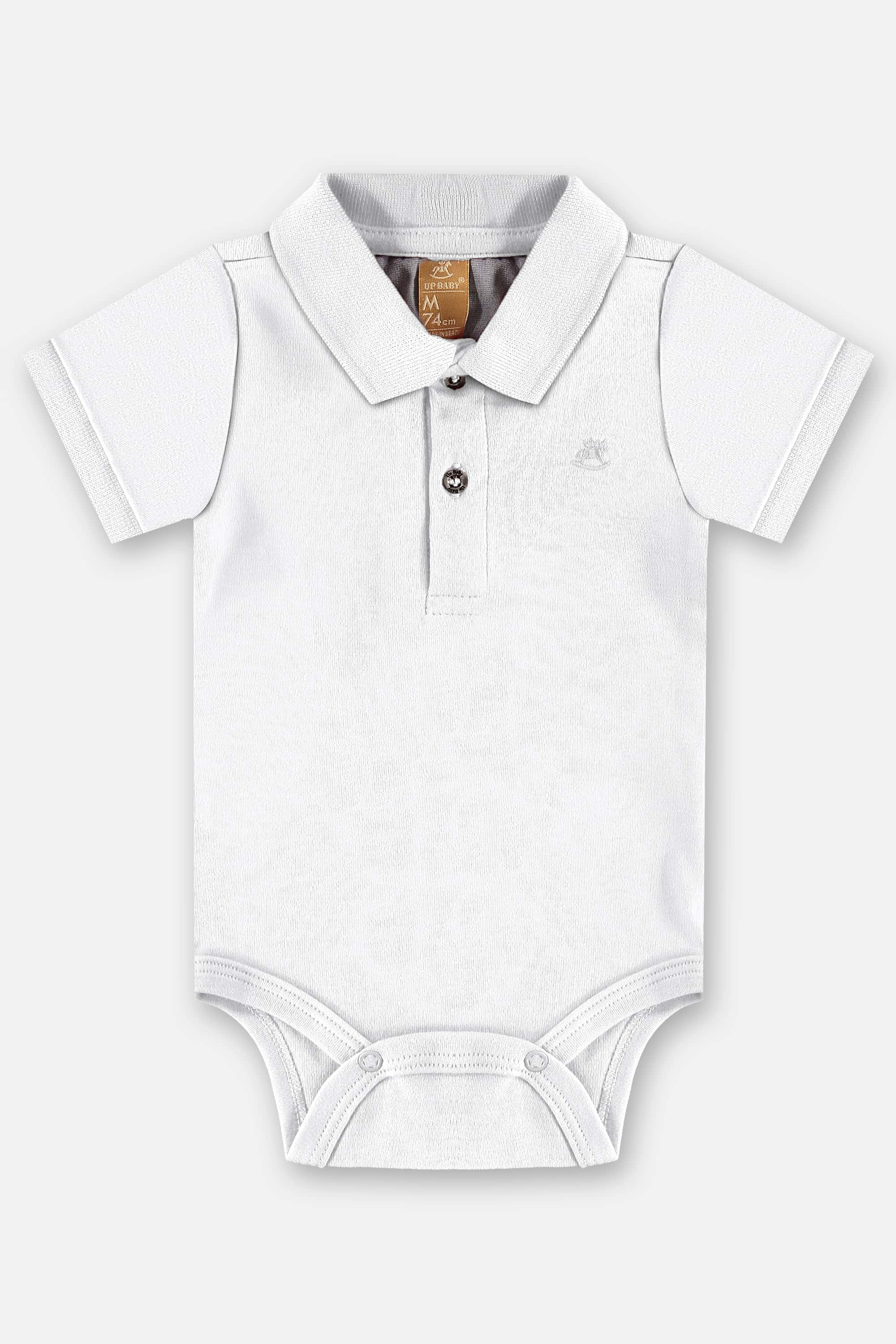 Body Polo em Suedine para Bebê Menino (Branco) Up Baby - Imagem 5
