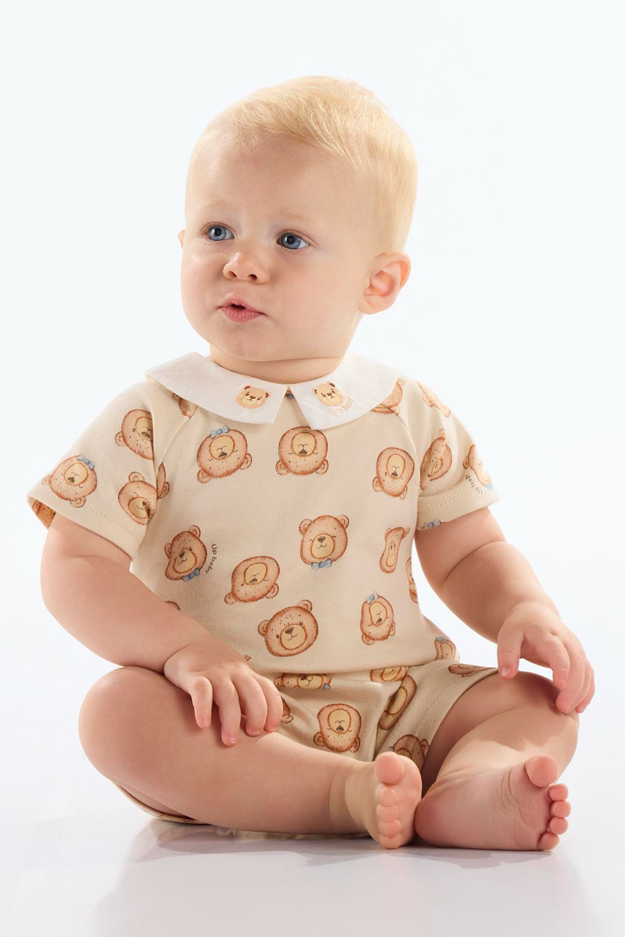 Macaquinho Ursinho para Bebê Menino (Bege) Up Baby