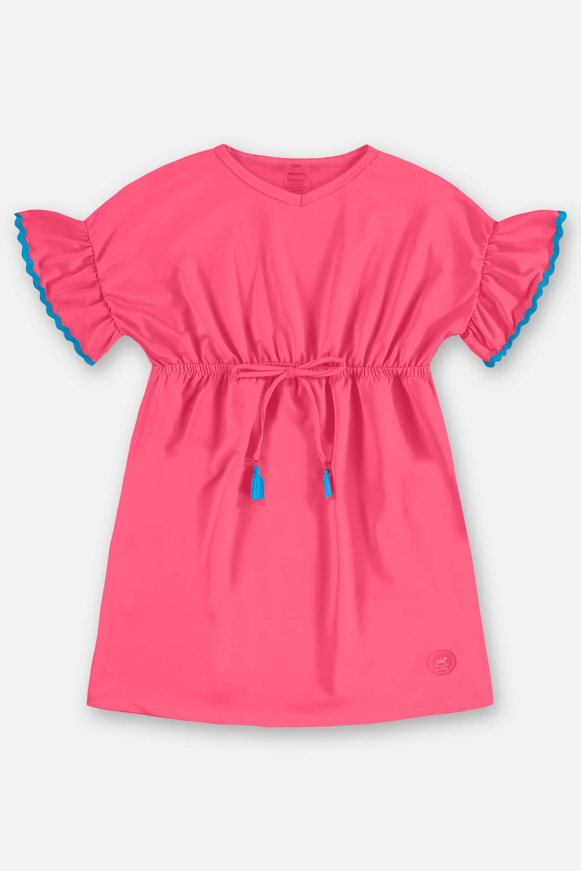 Saída de Praia Infantil em Poliéster FPS +50 (Rosa Pink) Up Baby - Imagem 5