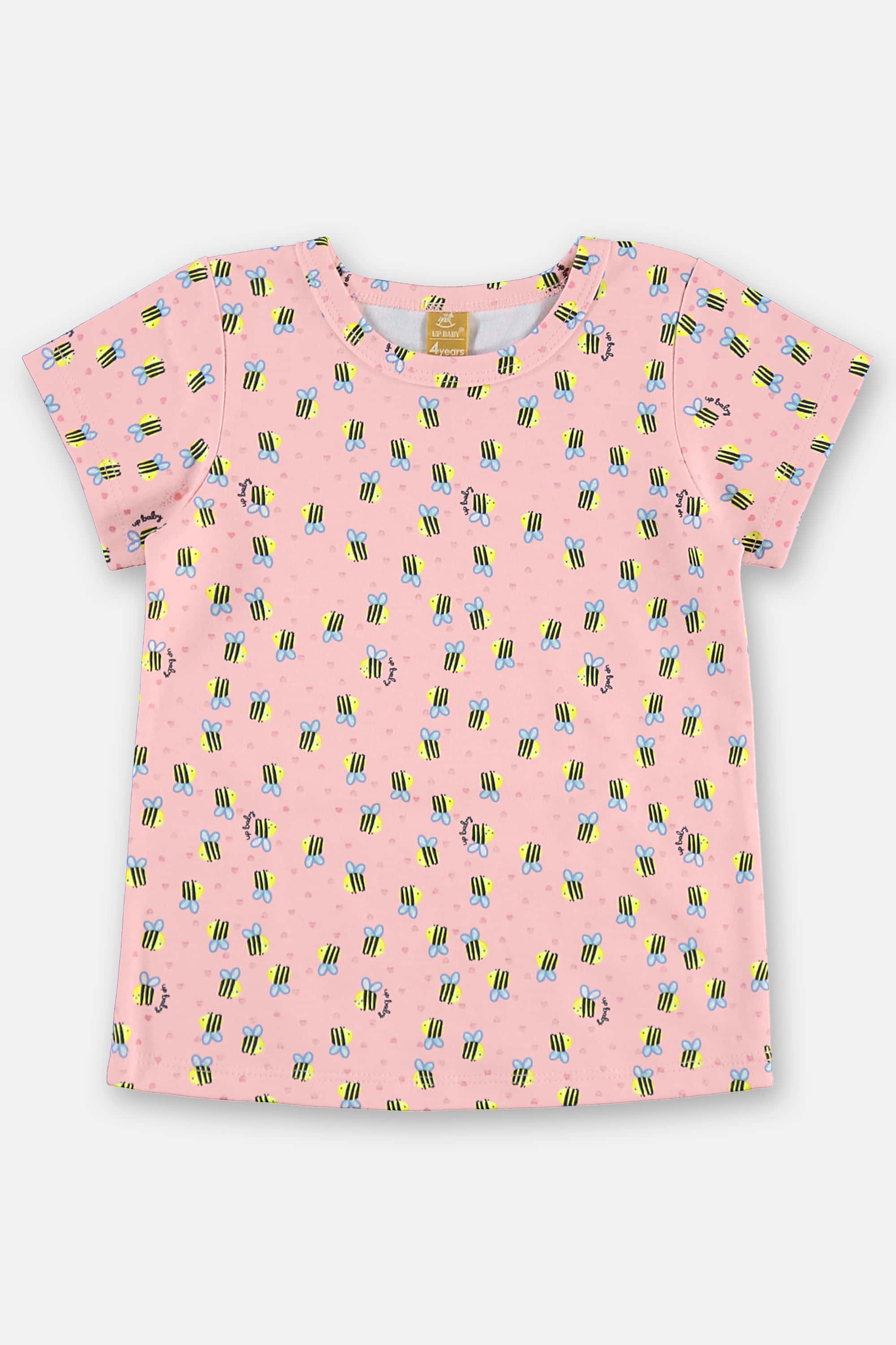 Pijama Infantil Feminino Blusa e Bermuda em Suedine (Rosa) Up Baby - Imagem 38