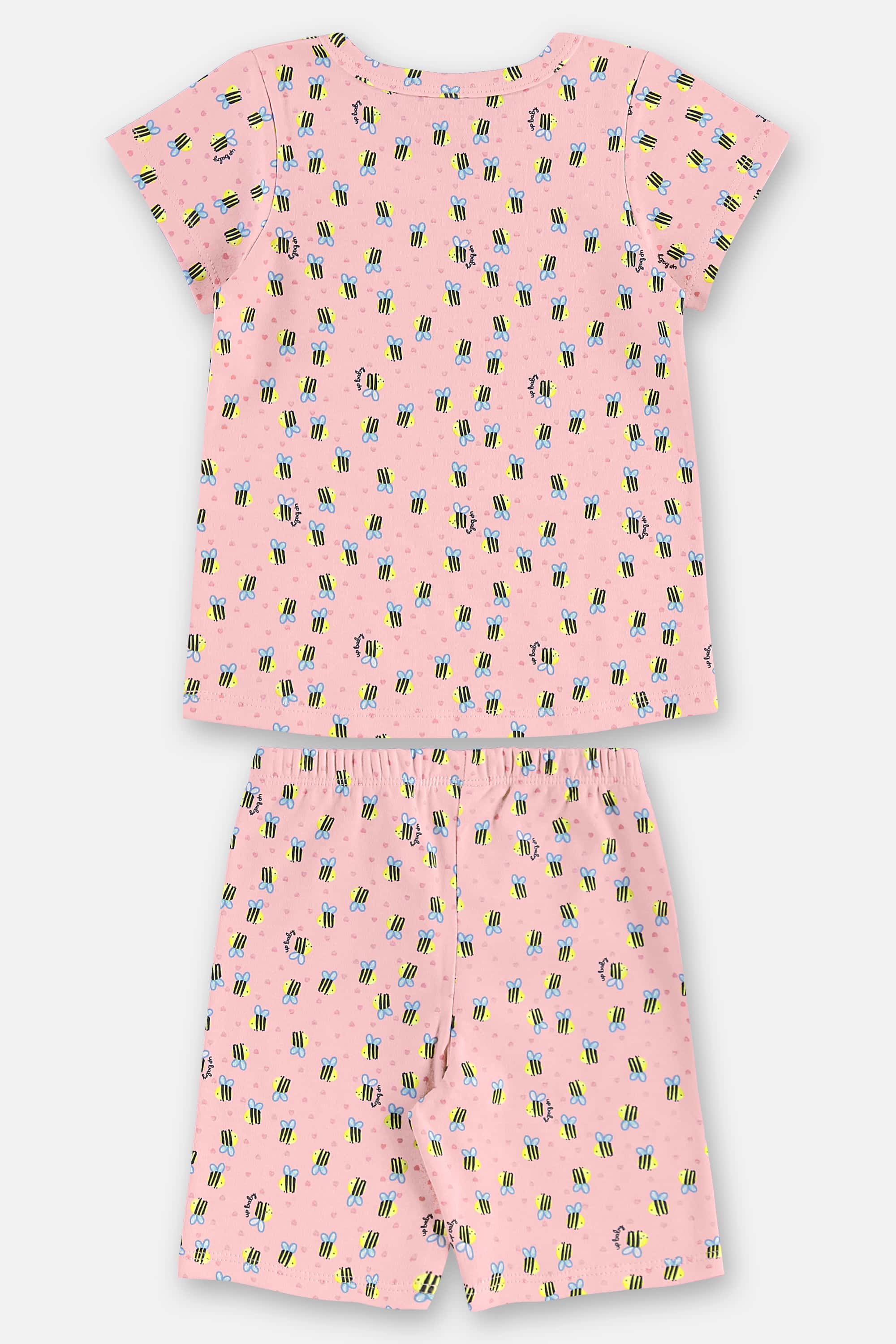 Pijama Infantil Feminino Blusa e Bermuda em Suedine (Rosa) Up Baby - Imagem 47