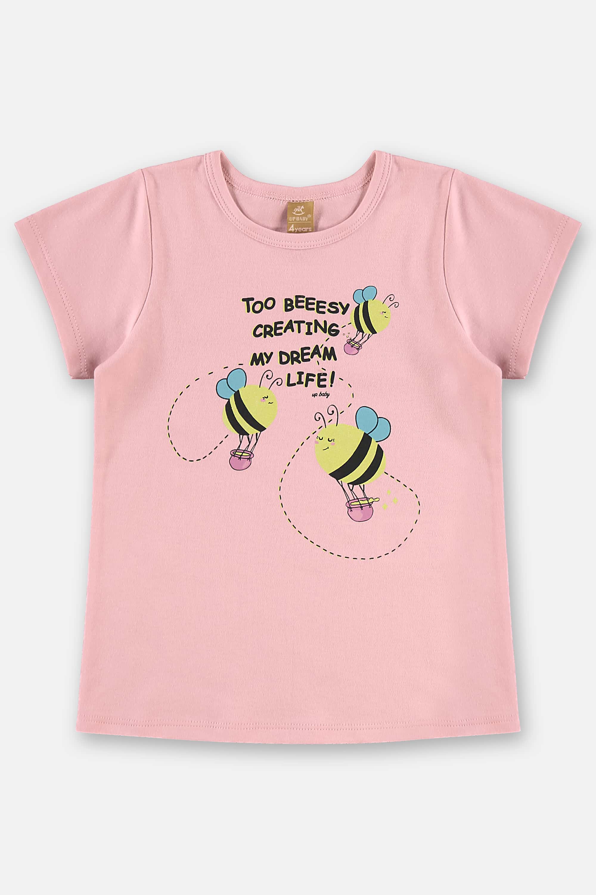 Pijama Infantil Feminino Blusa e Short em Suedine (Rosa) Up Baby - Imagem 3