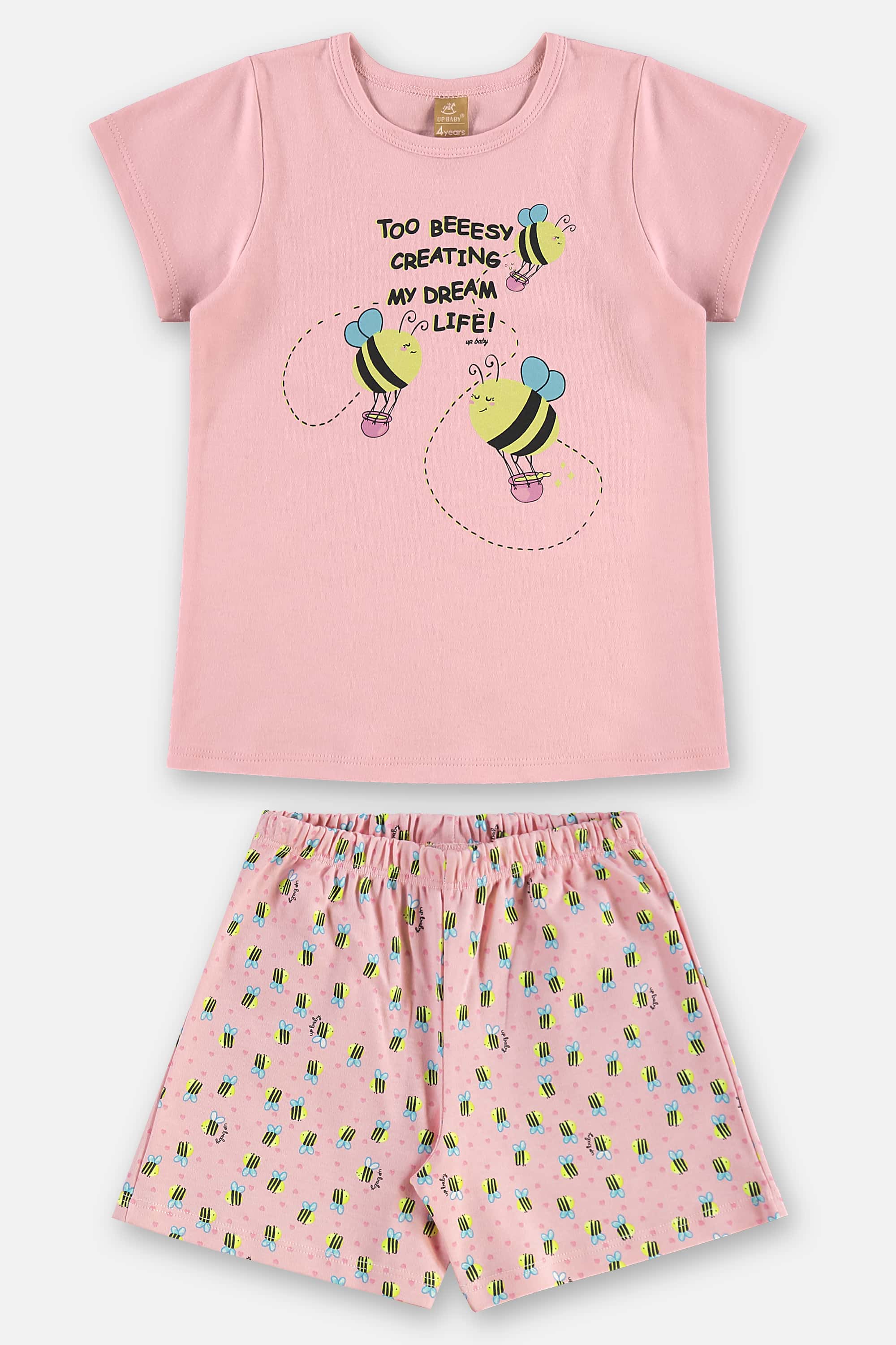 Pijama Infantil Feminino Blusa e Short em Suedine (Rosa) Up Baby - Imagem 37