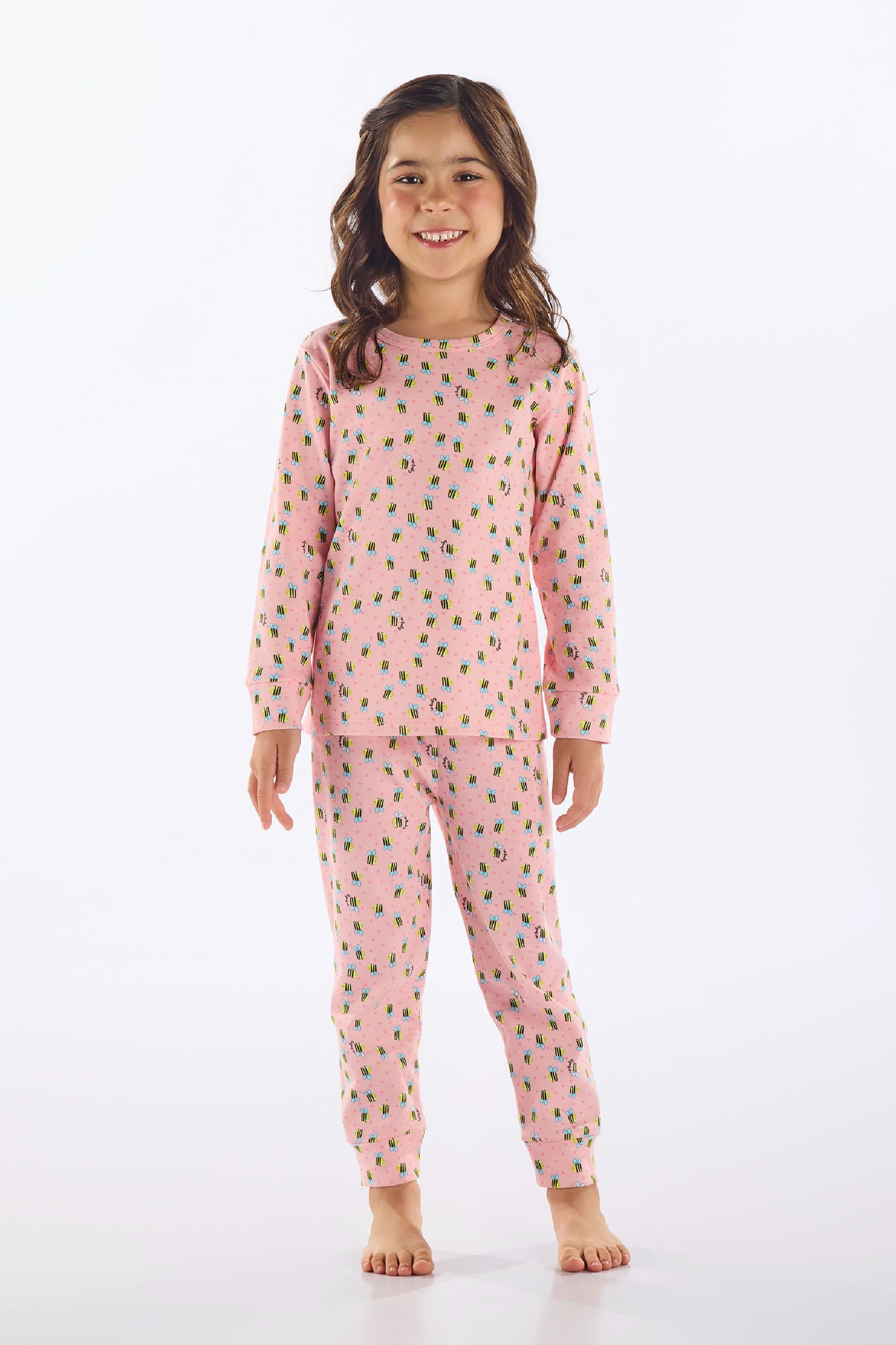 Pijama Infantil Unissex Blusa e Calça em Suedine (Rosa) Up Baby