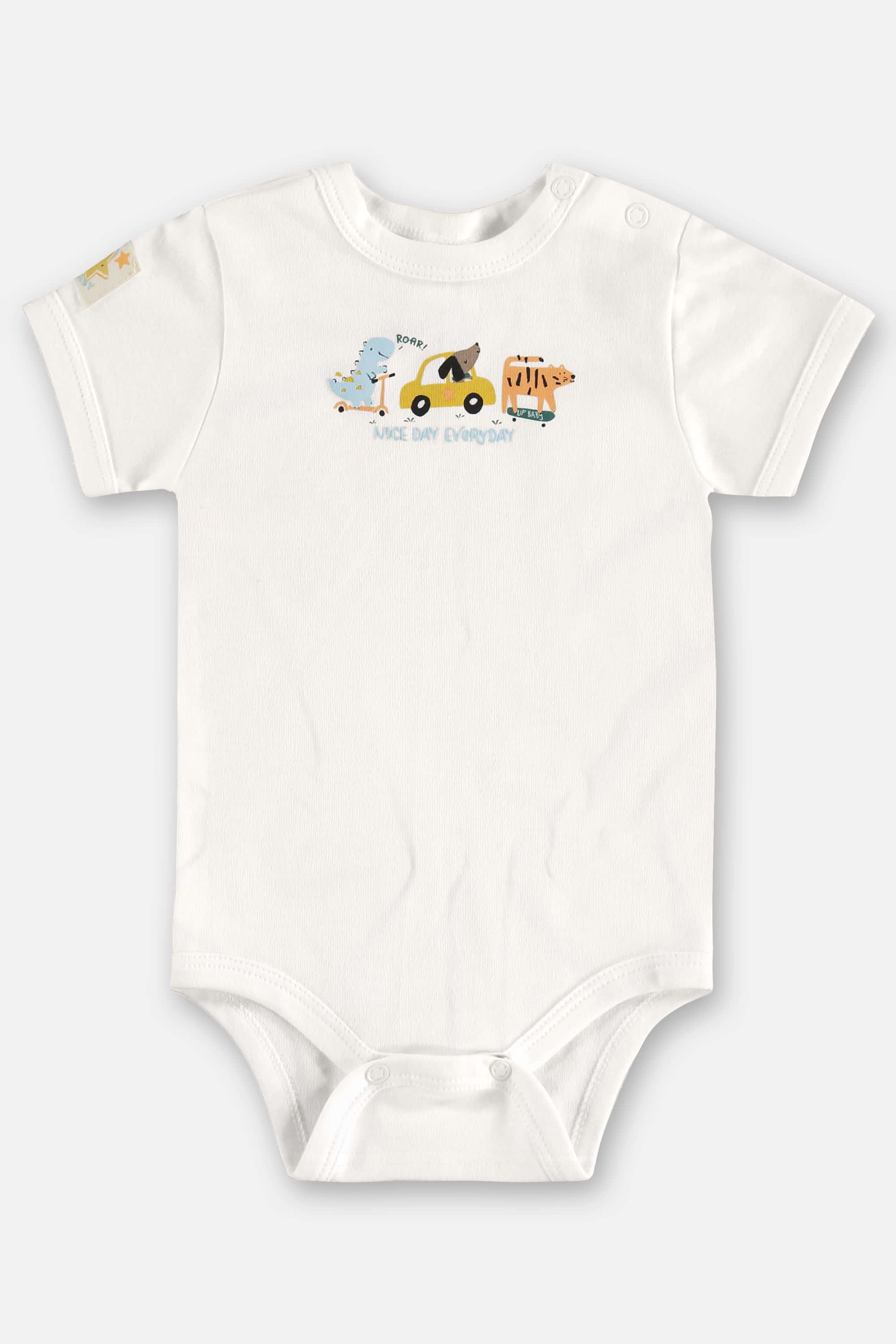 Body Bichinhos em Suedine para Bebê Menino (Off White) Up Baby - Imagem 14