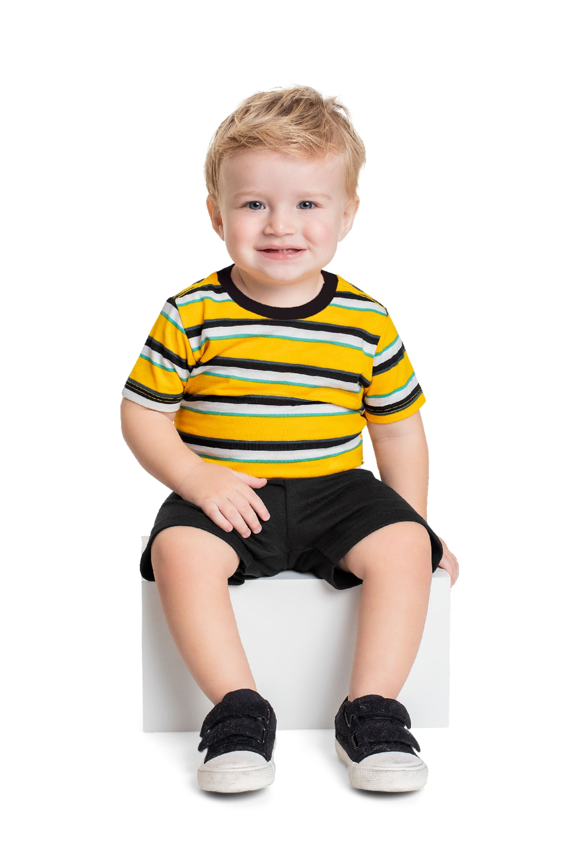 Conjunto com Camiseta e Bermuda para Bebê Menino (Laranja) Guloseima - Imagem 8