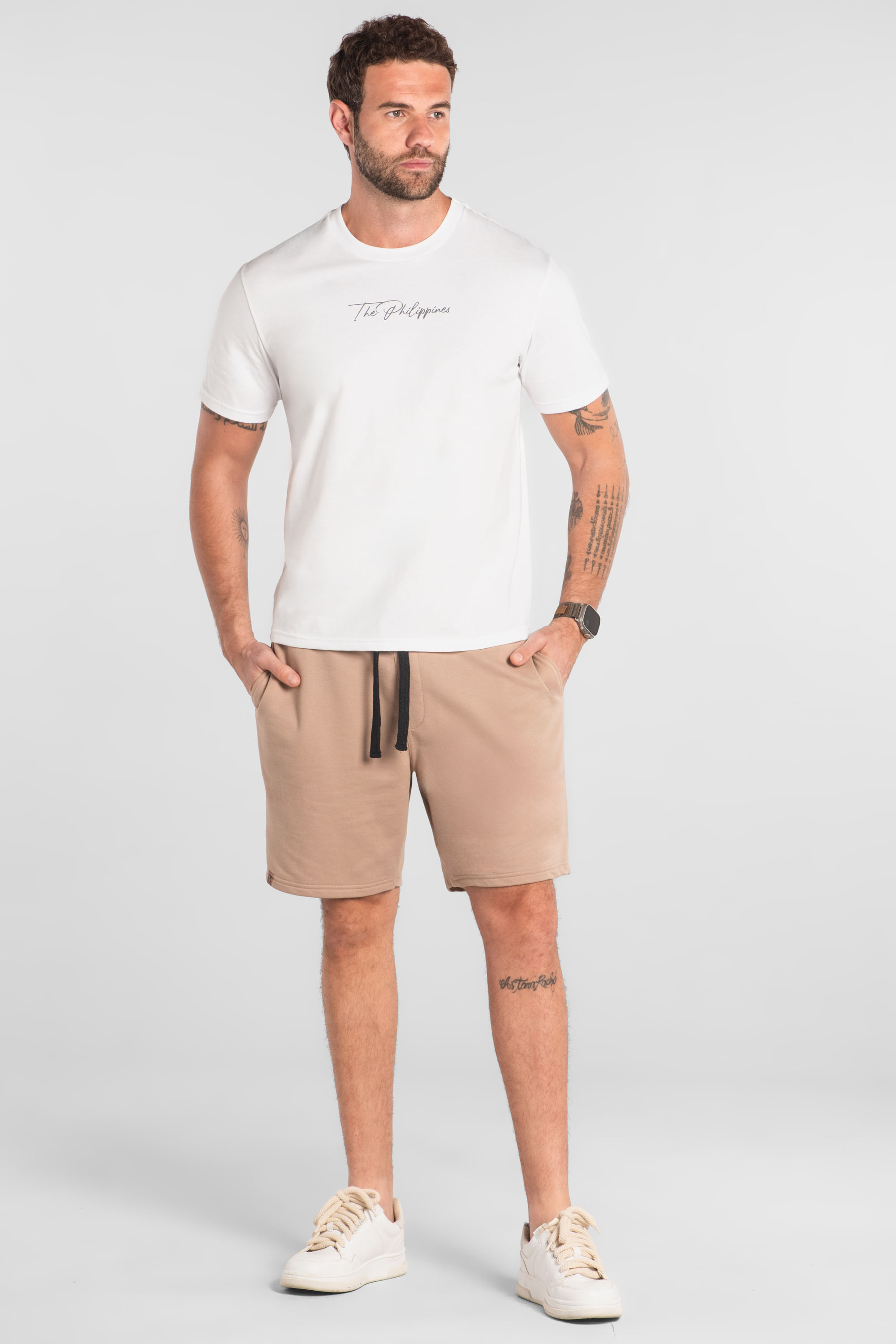 Camiseta Masculina Manga Curta em Algodão (Branco) The Philippines - Imagem 4