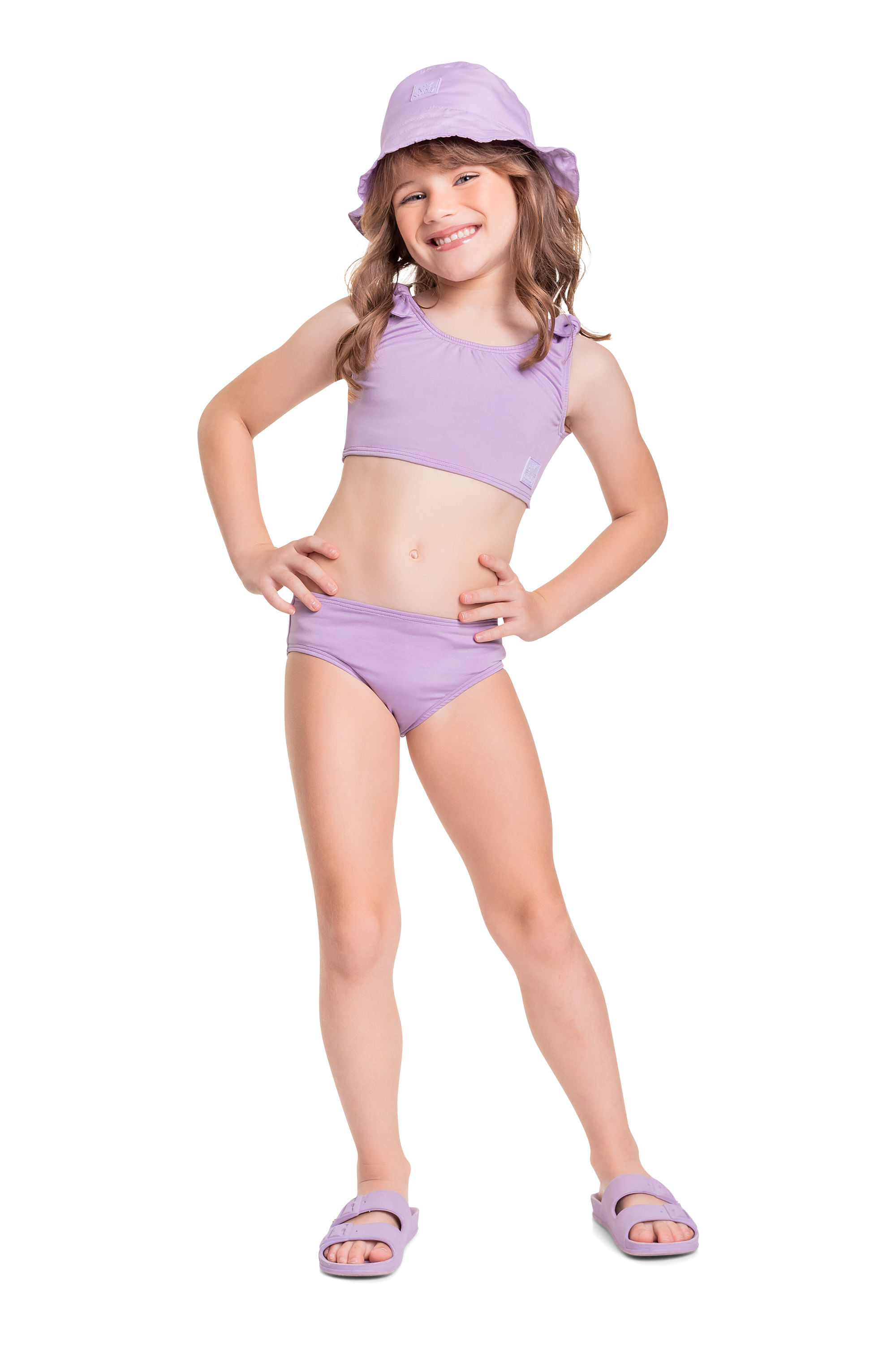Biquíni Infantil com Estampa Revela na Água e FPS +50 (Roxo) Quimby - Imagem 17