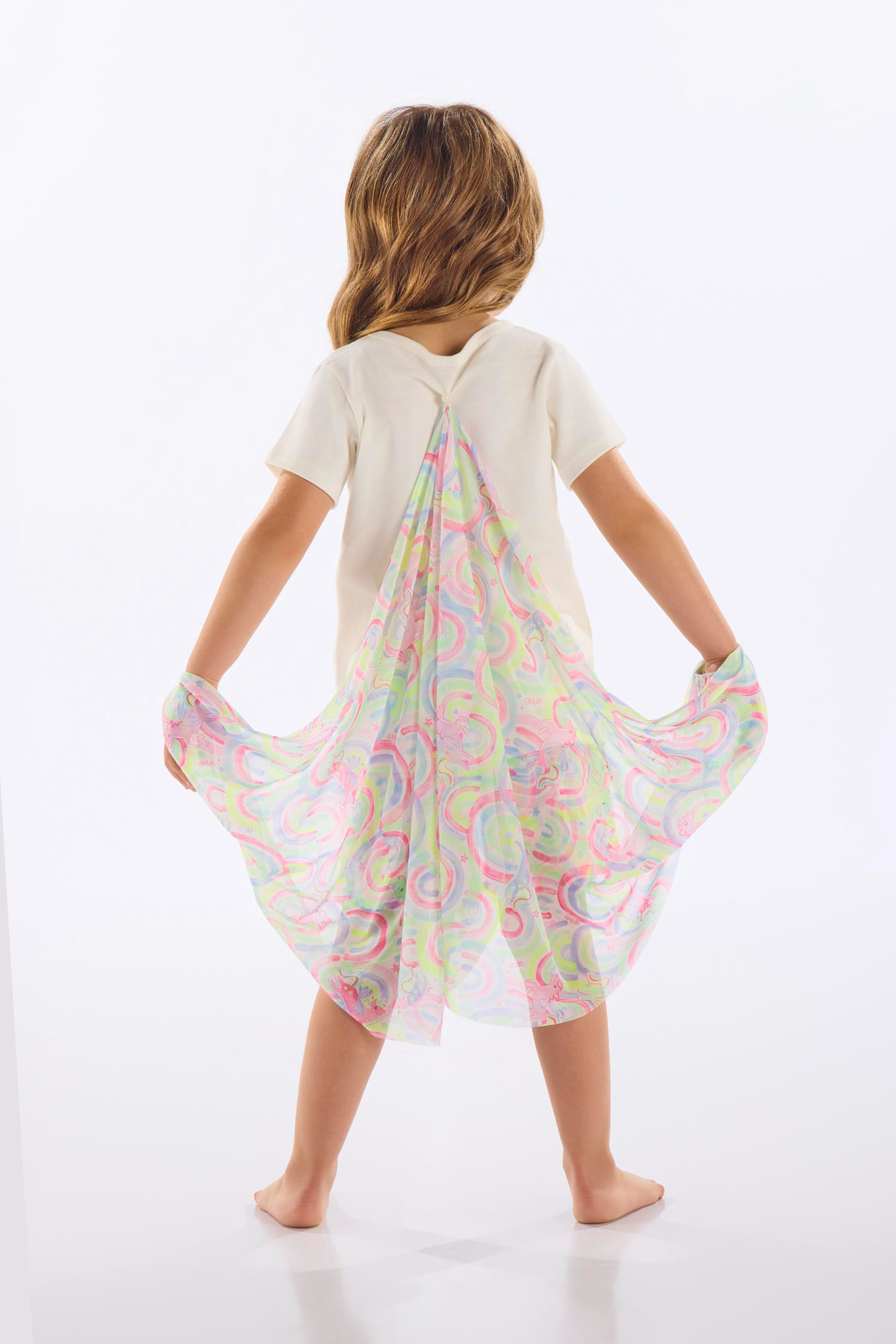 Pijama Unicórnio Infantil Feminino em Suedine com Asas (Off White) Up Baby - Imagem 37