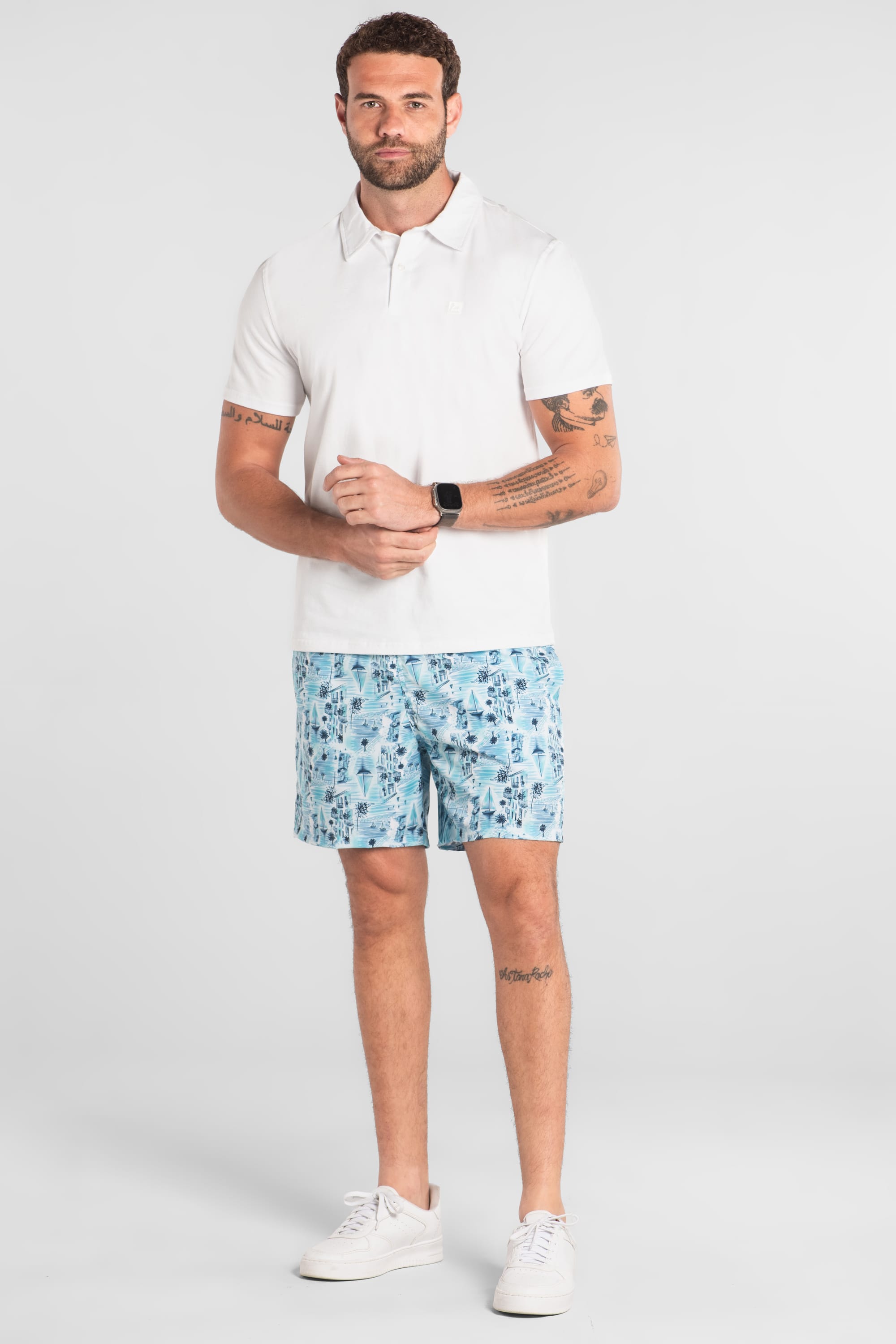 Camisa Polo Masculina Piquet com Elastano (Branco) The Philippines - Imagem 7