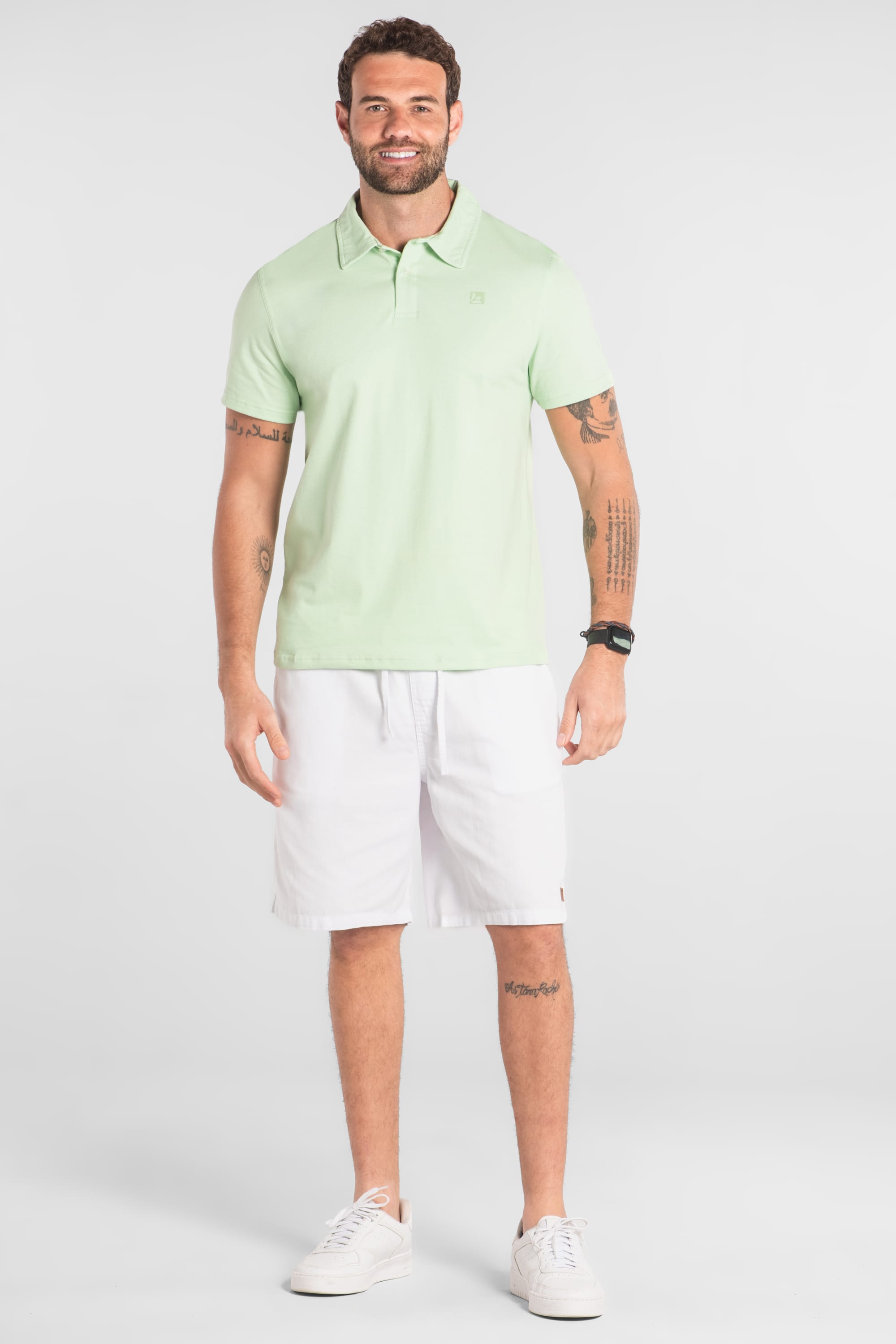 Camisa Polo Masculina Piquet com Elastano (Verde) The Philippines - Imagem 4