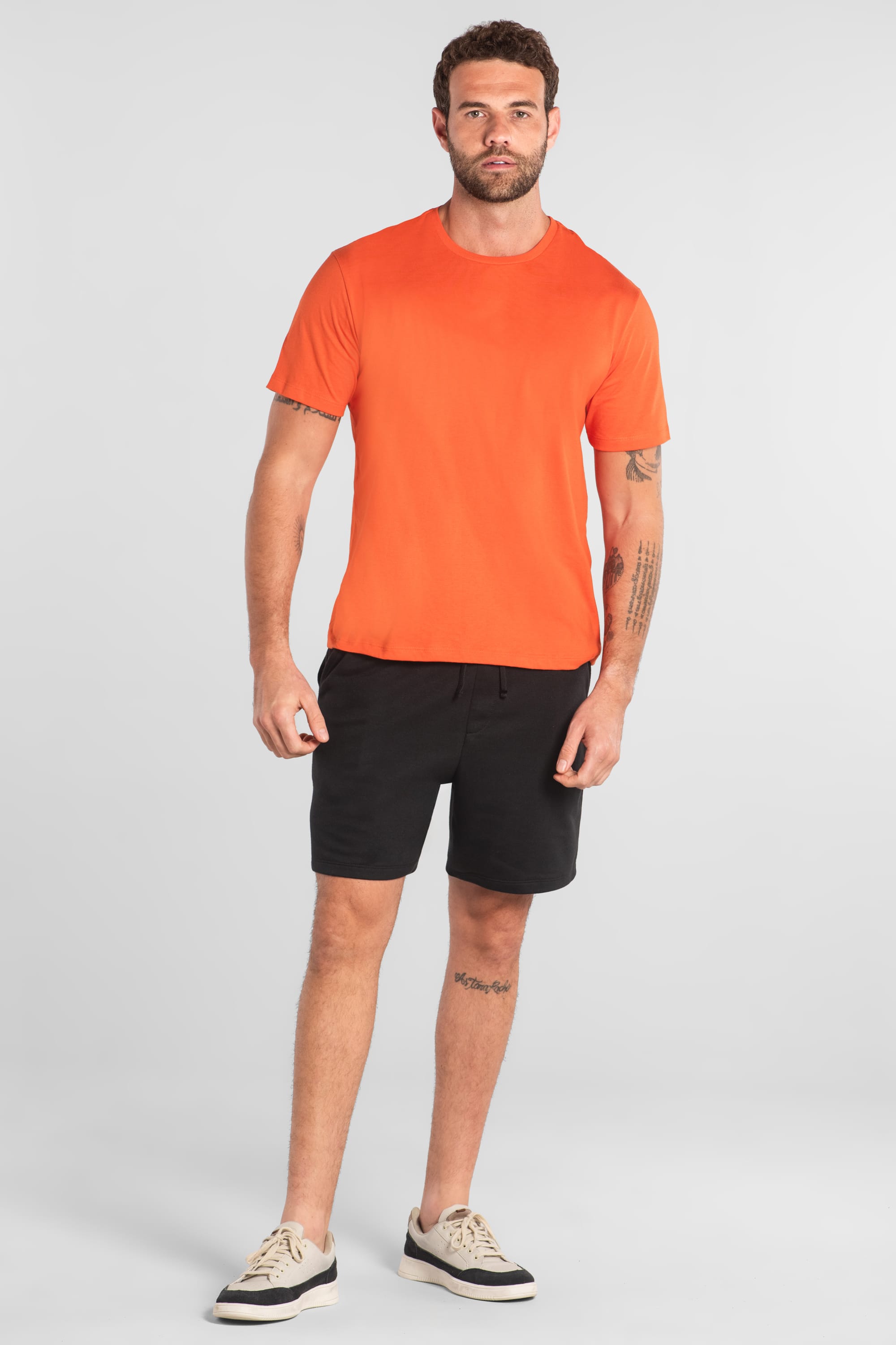 Camiseta Manga Curta Masculina (Laranja) Just Basic - Imagem 5