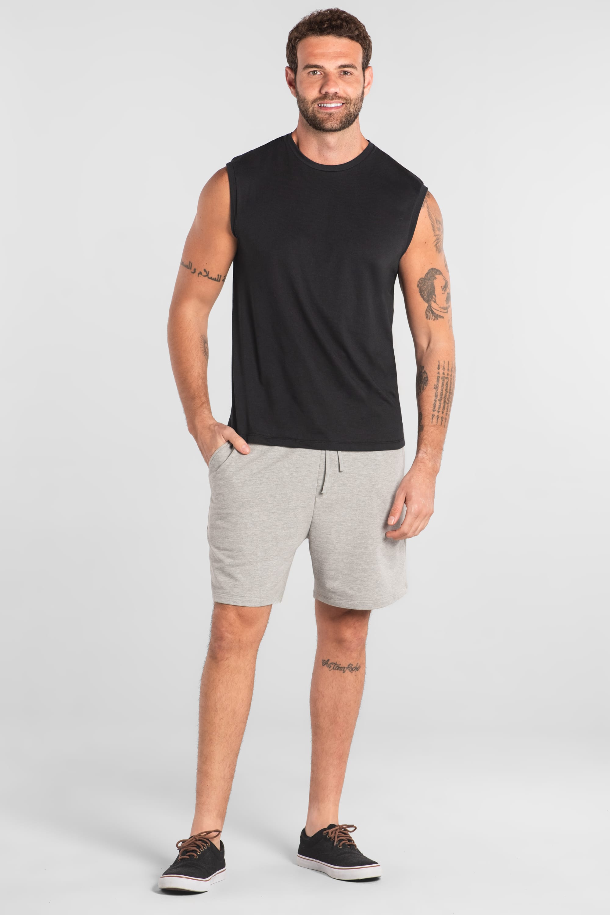 Regata Masculina em Meia Malha (Preto) Just Basic