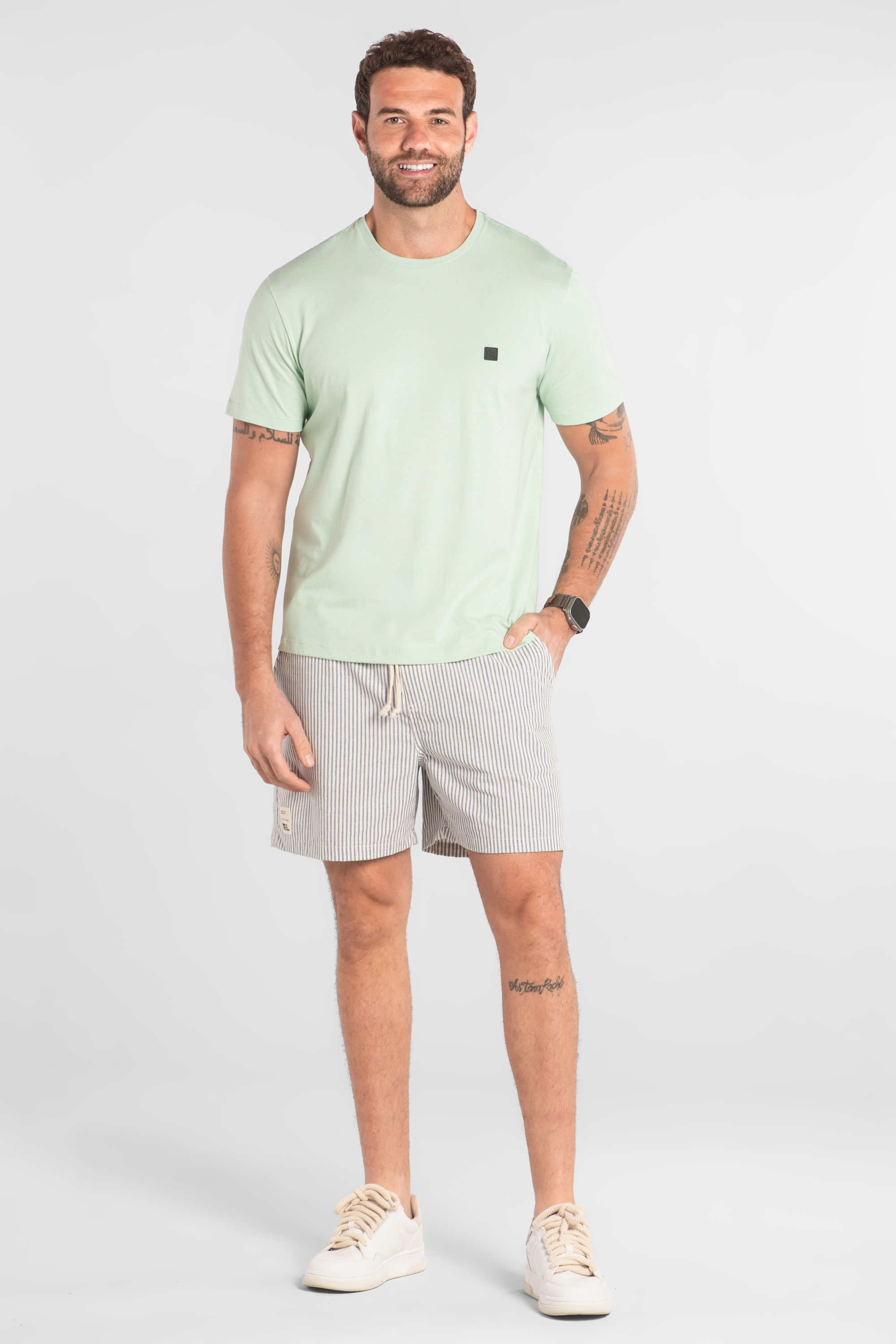 Camiseta Básica Masculina em Meia Malha (Verde) The Philippines