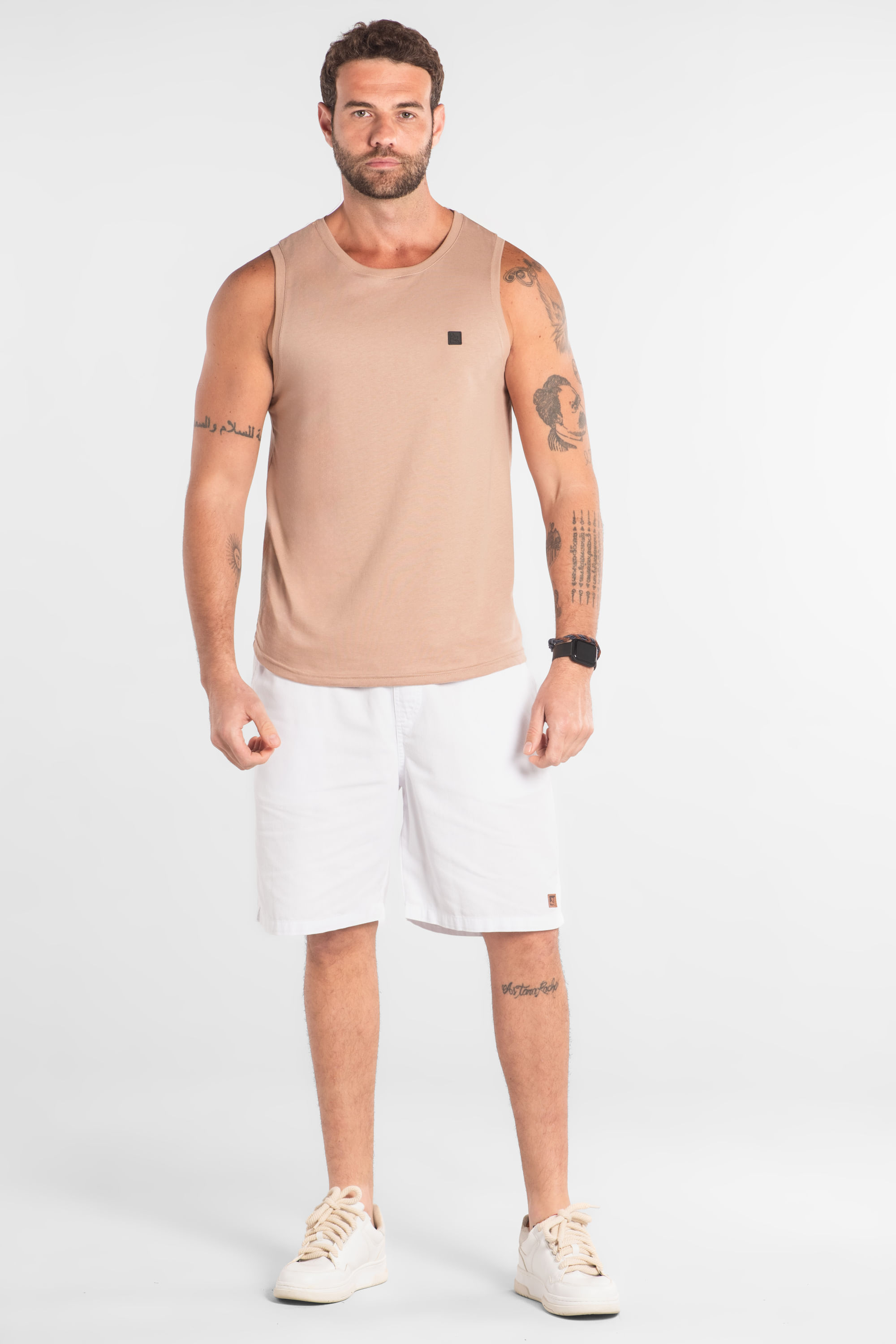 Regata Masculina Básica em Algodão (Marrom) The Philippines - Imagem 13