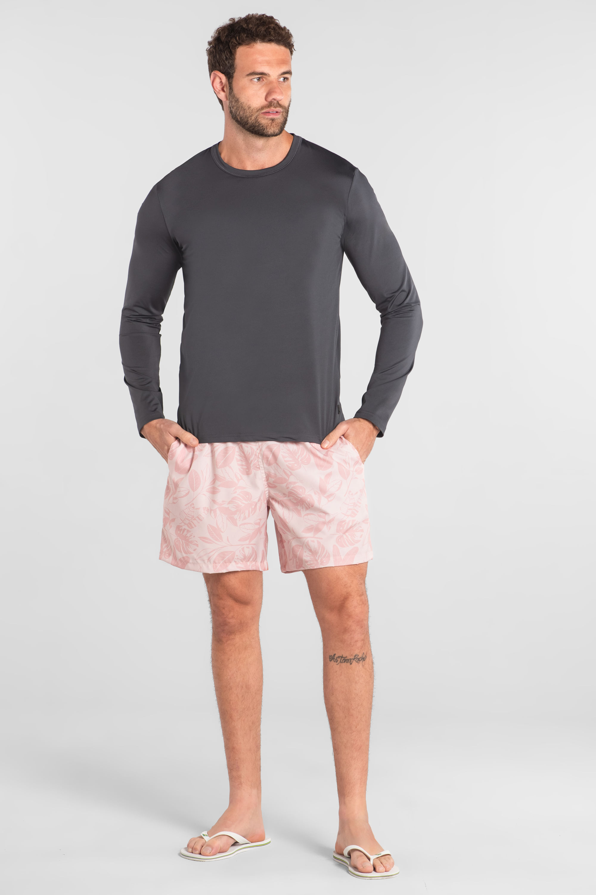 Camiseta Masculina UV DRY Proteção Solar FPS +50 (Cinza Escuro) The Philippines - Imagem 4