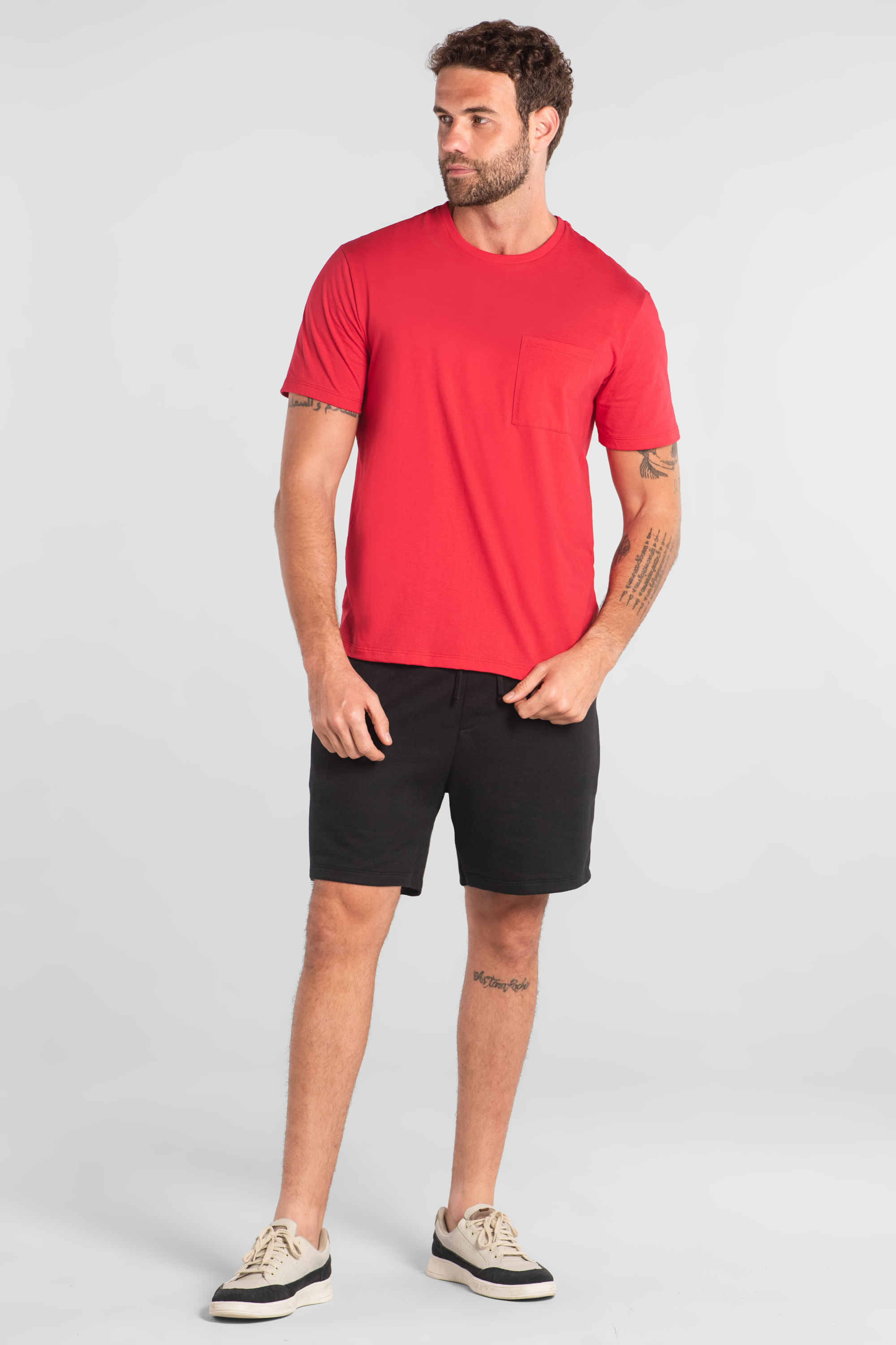 Camiseta Masculina em Meia Malha (Vermelho) Just Basic - Imagem 3