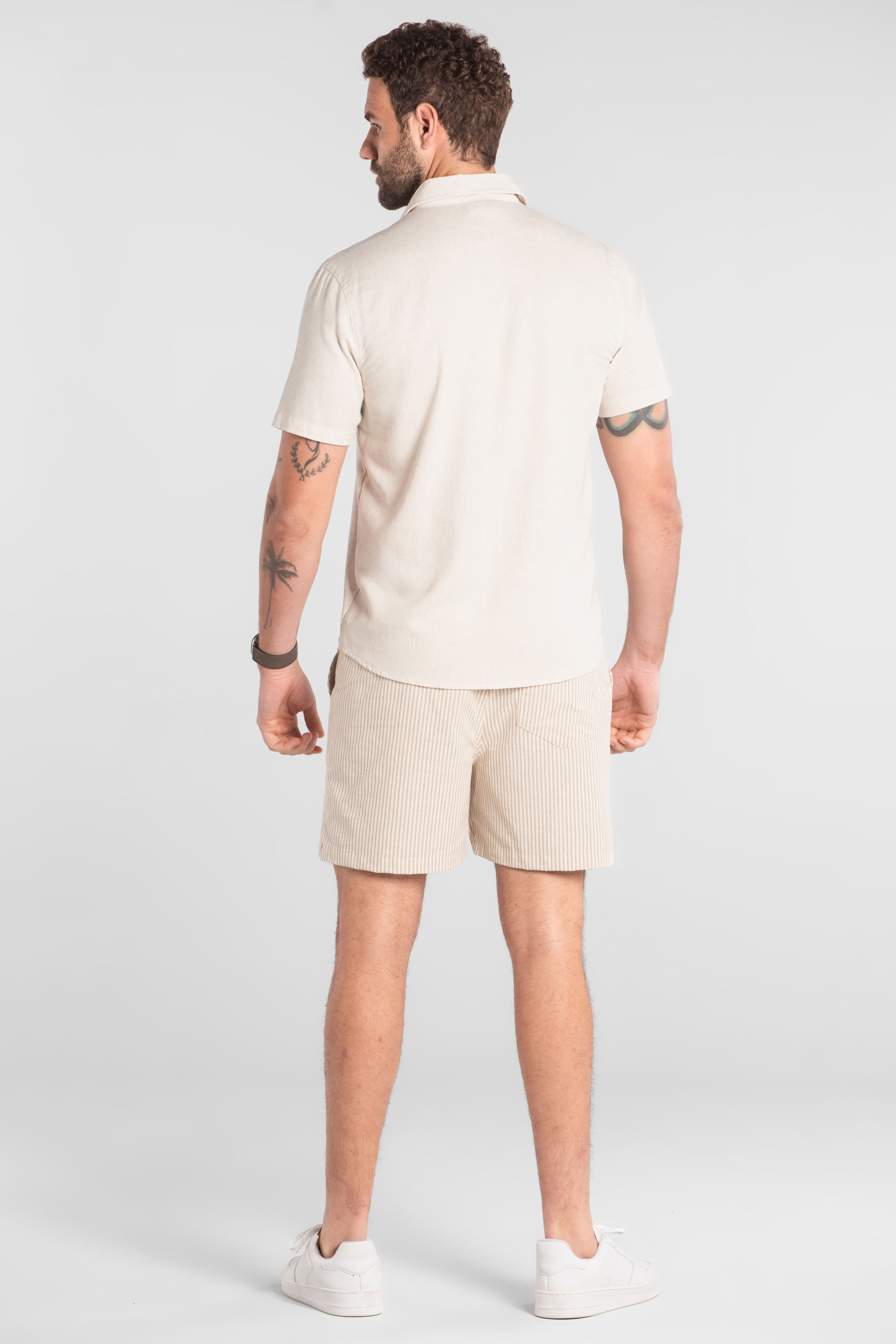 Bermuda Masculina Listrada em Algodão (Marrom) The Philippines - Imagem 12