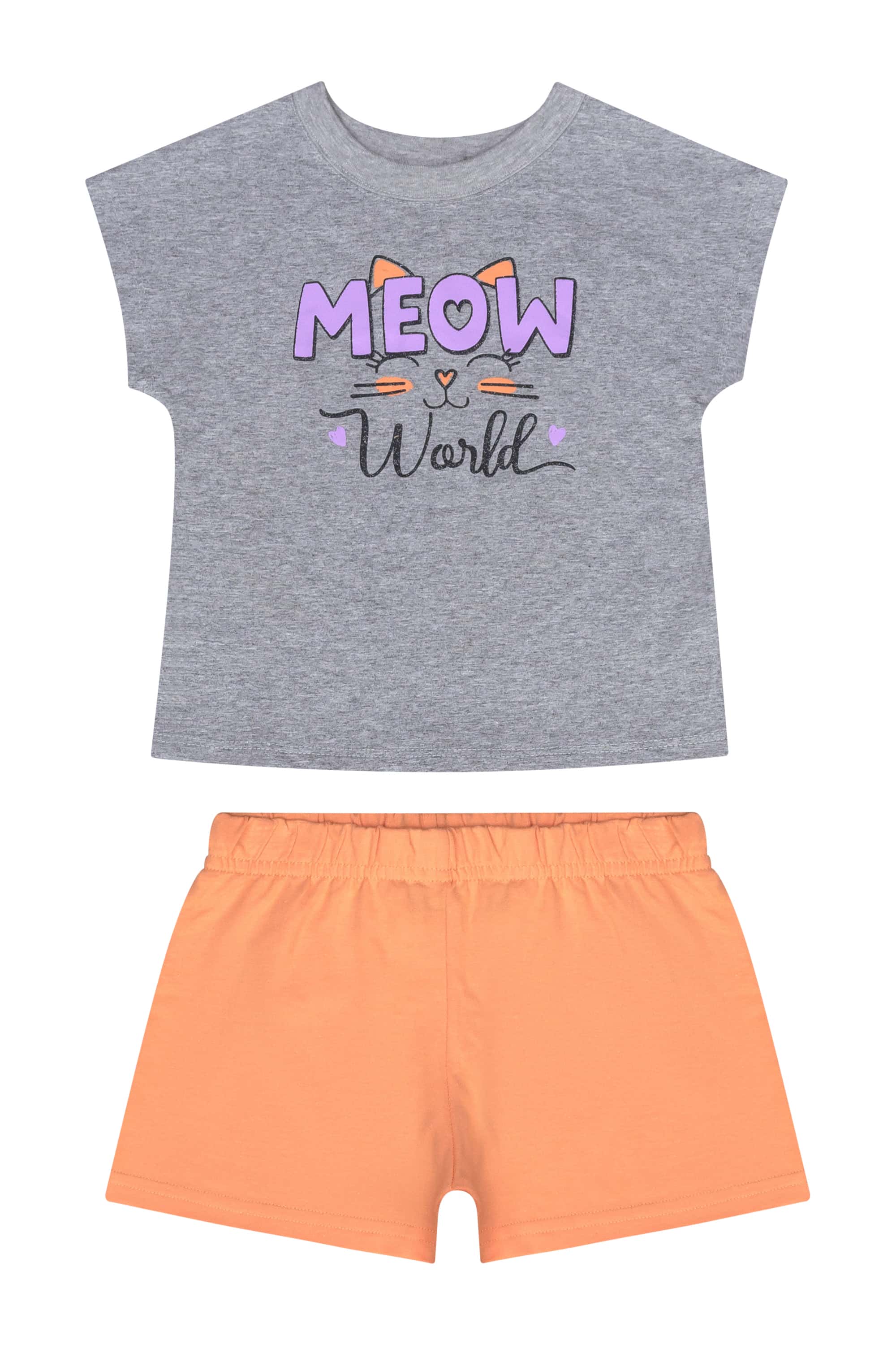 Conjunto com Blusa e Short para Menina (Cinza) Guloseima - Imagem 5