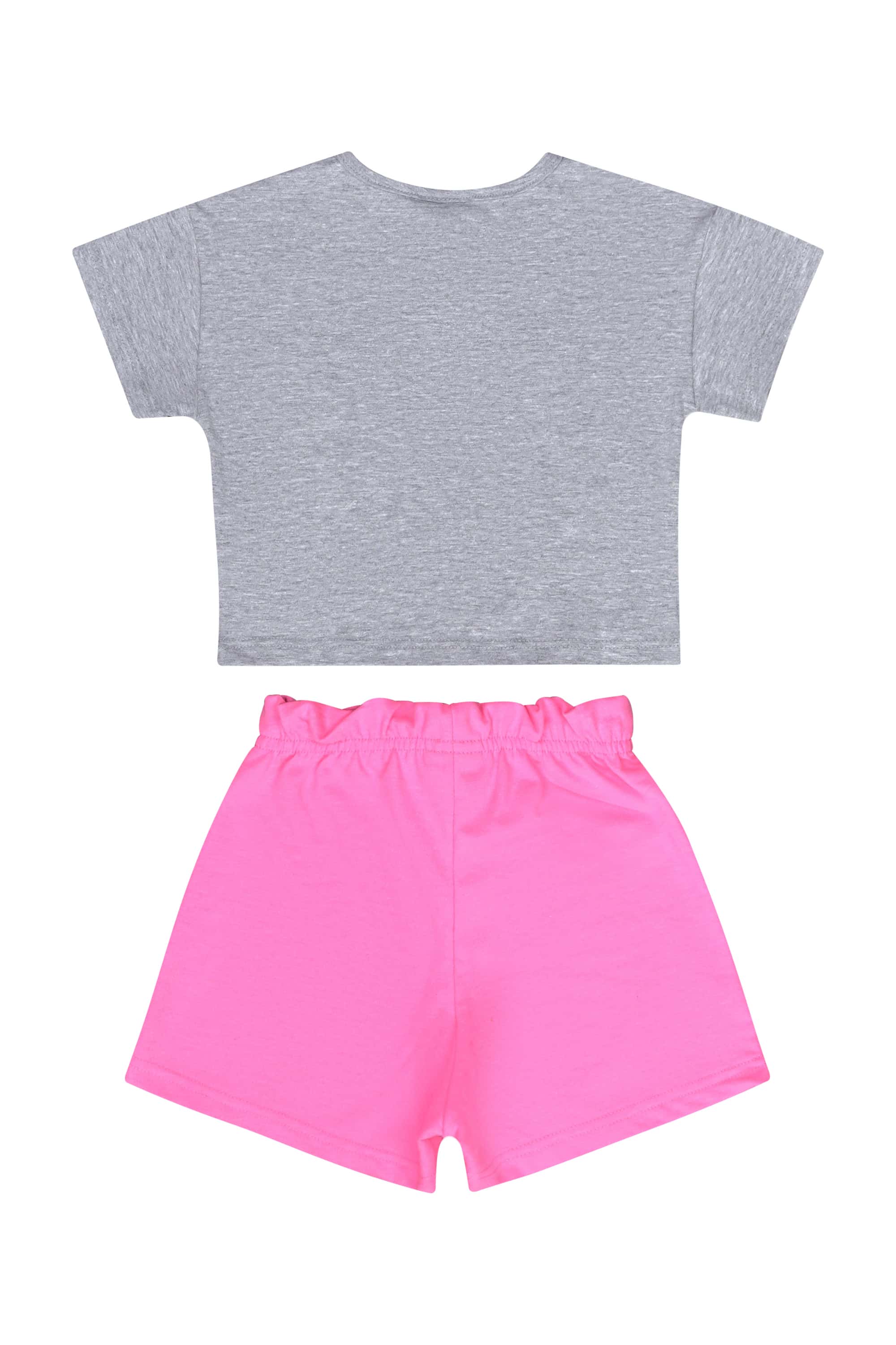 Conjunto Infantil com Blusa e Shorts para Menina (Cinza) Guloseima - Imagem 18