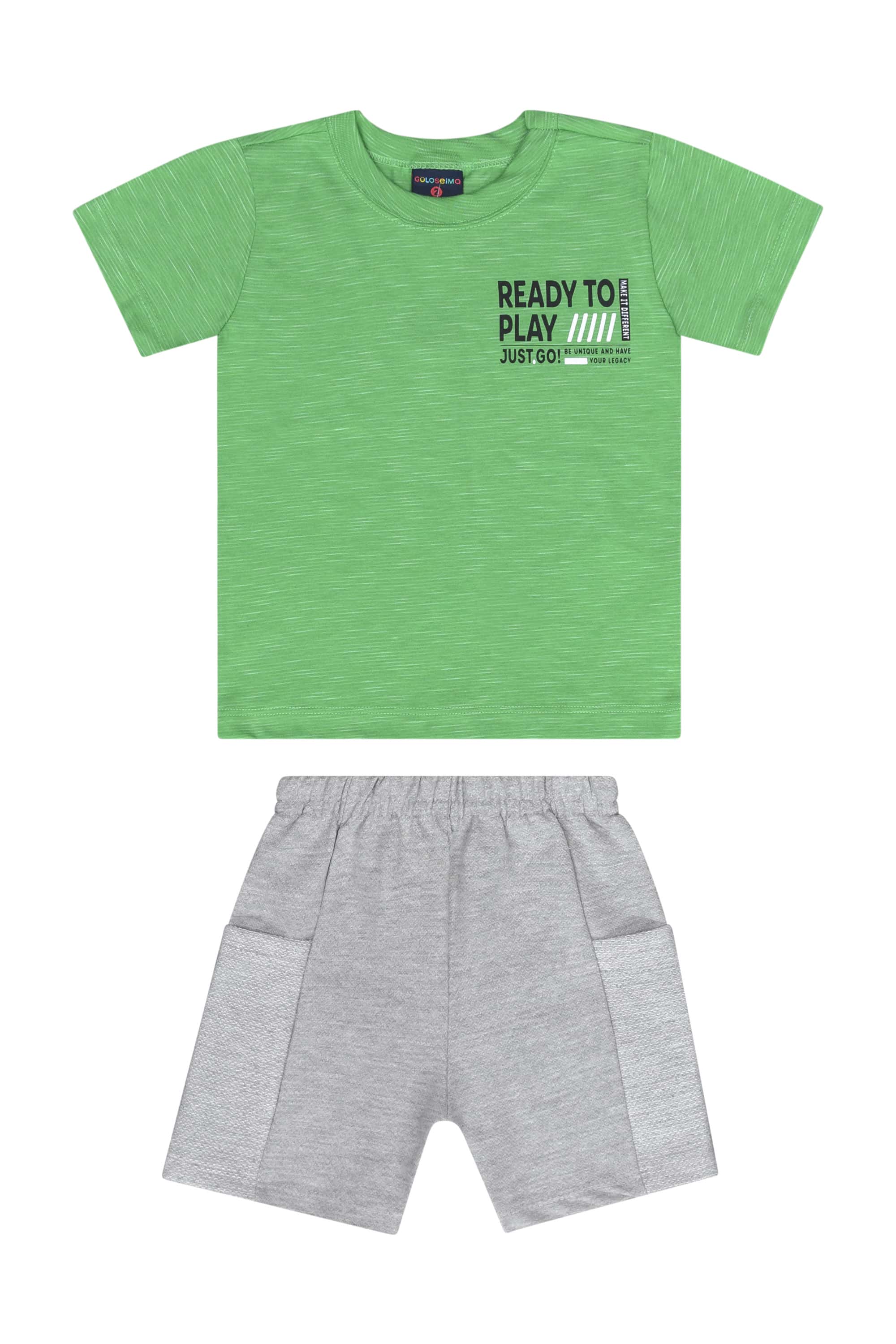 Conjunto com Camiseta e Bermuda para Menino (Verde) Guloseima - Imagem 5