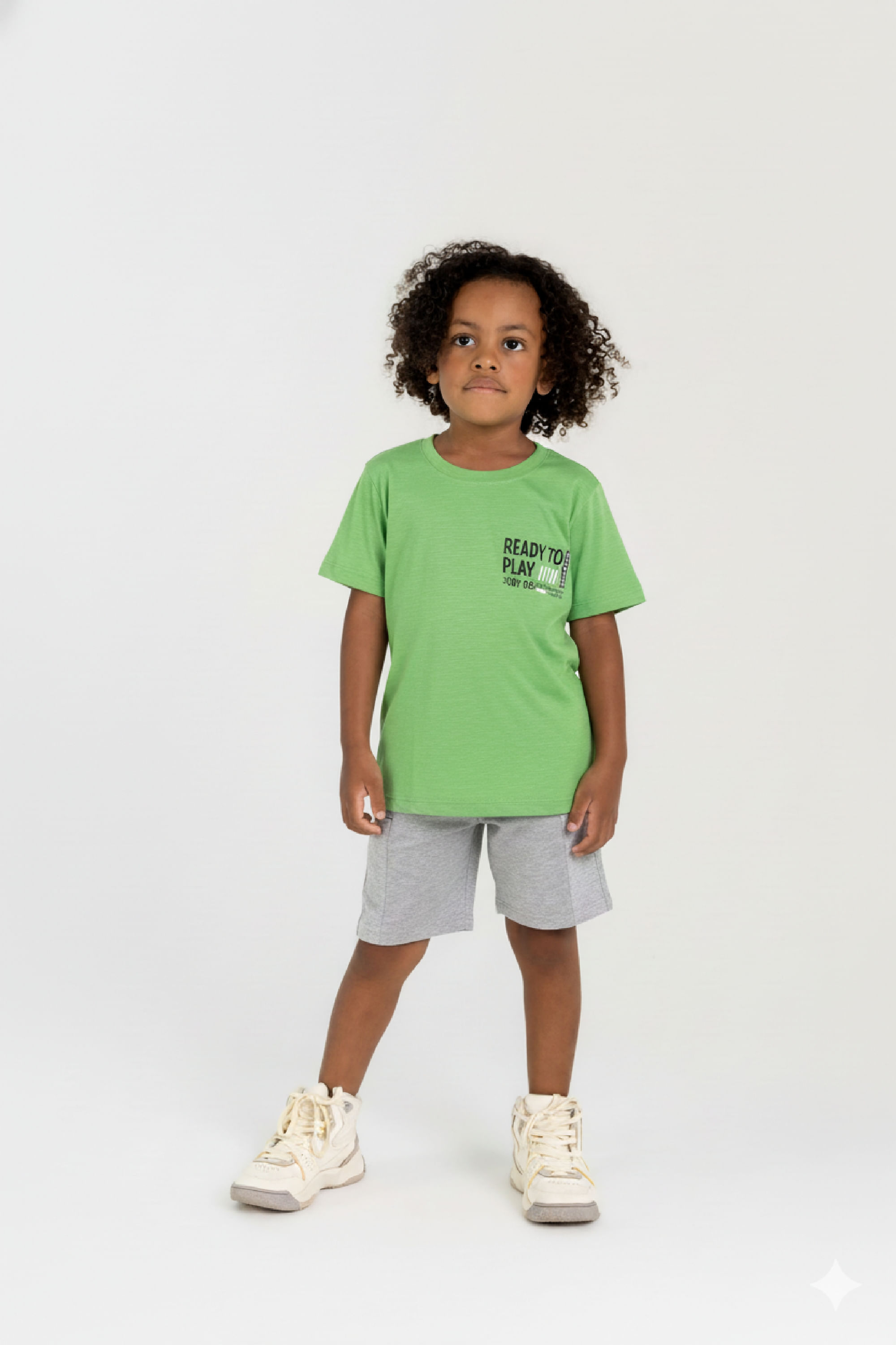 Conjunto com Camiseta e Bermuda para Menino (Verde) Guloseima - Imagem 10
