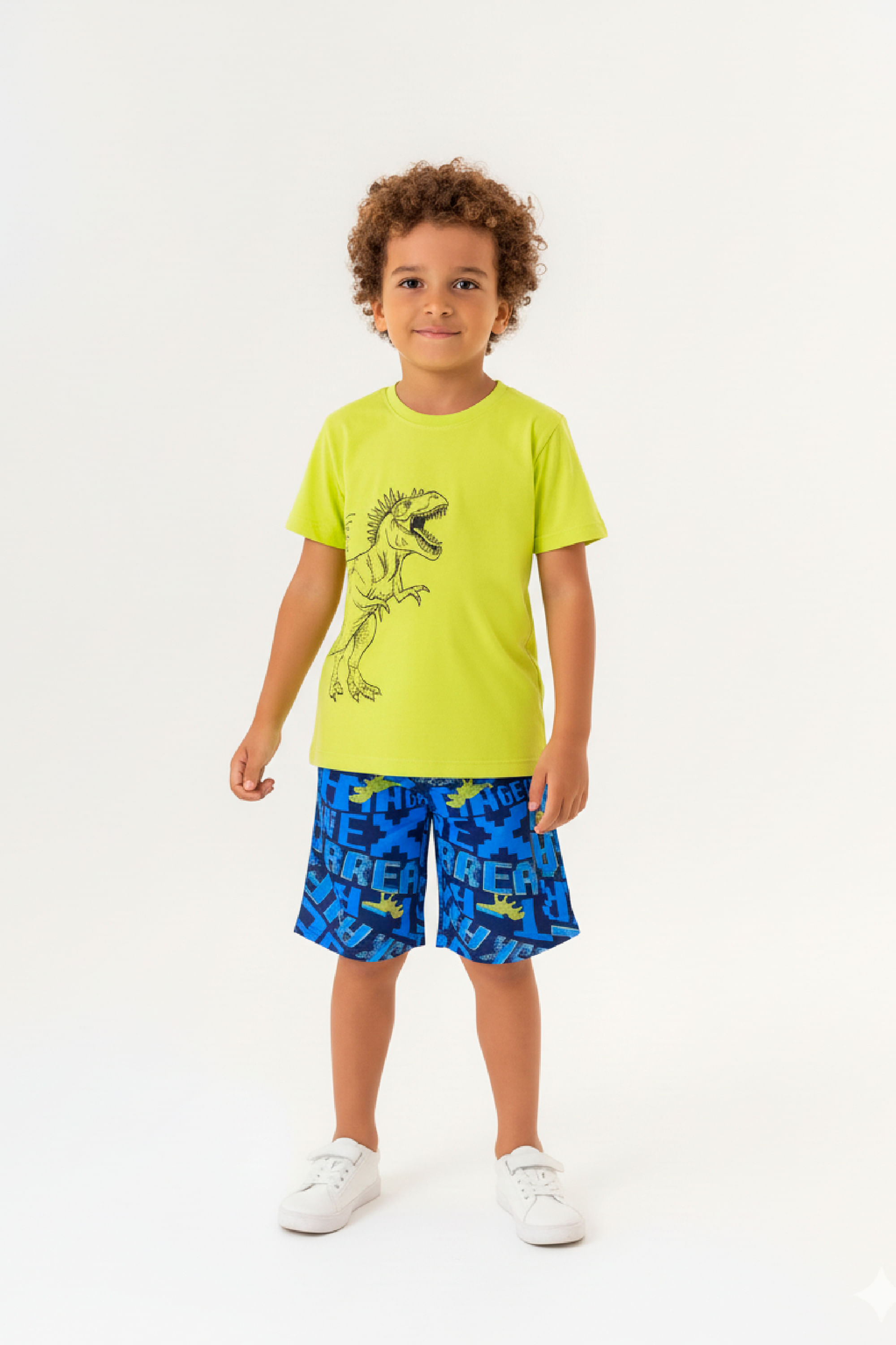 Conjunto com Camiseta e Bermuda para Menino (Amarelo) Guloseima