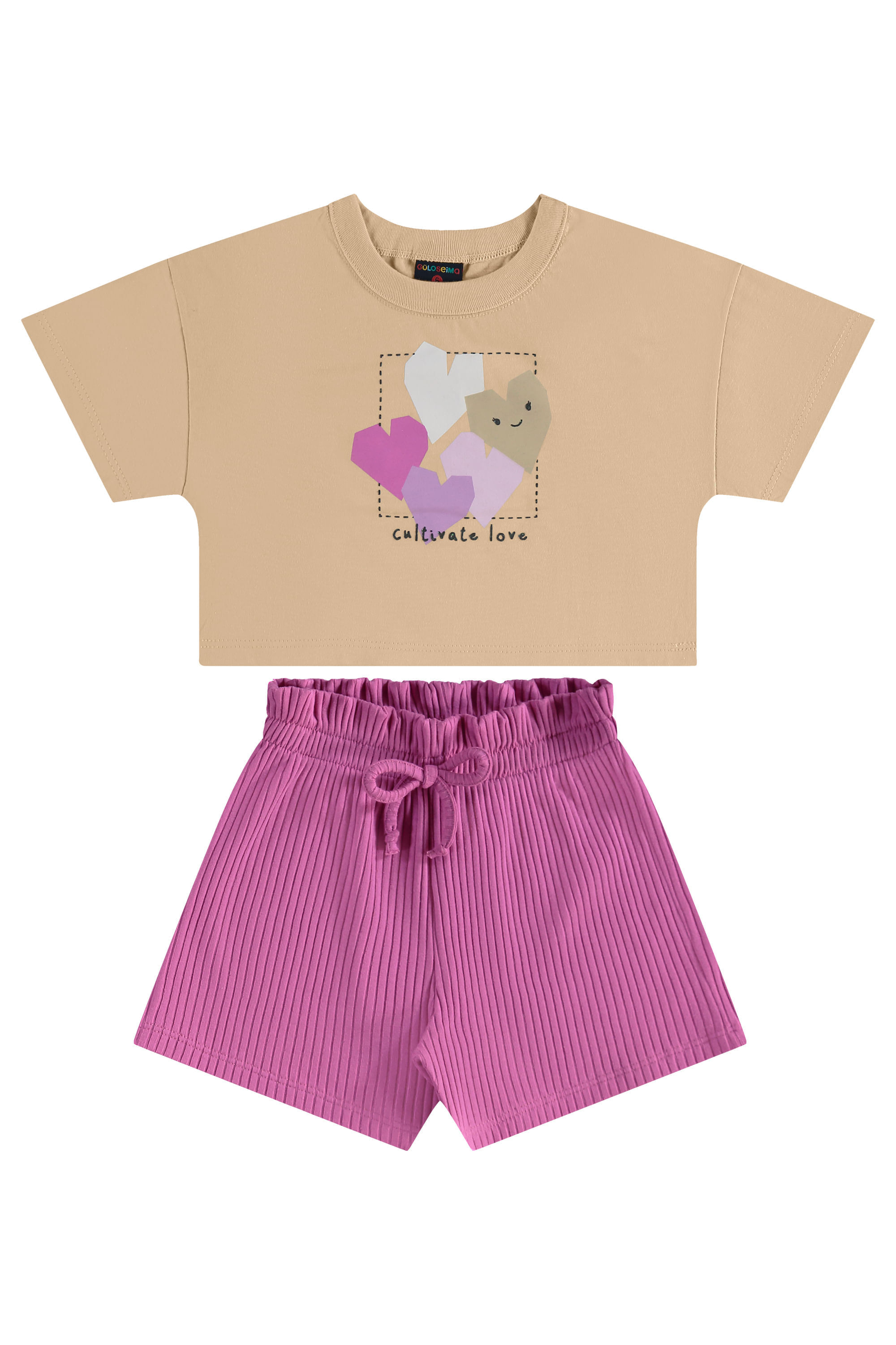 Conjunto Blusa e Short Clochard Infantil (Bege) Guloseima - Imagem 20