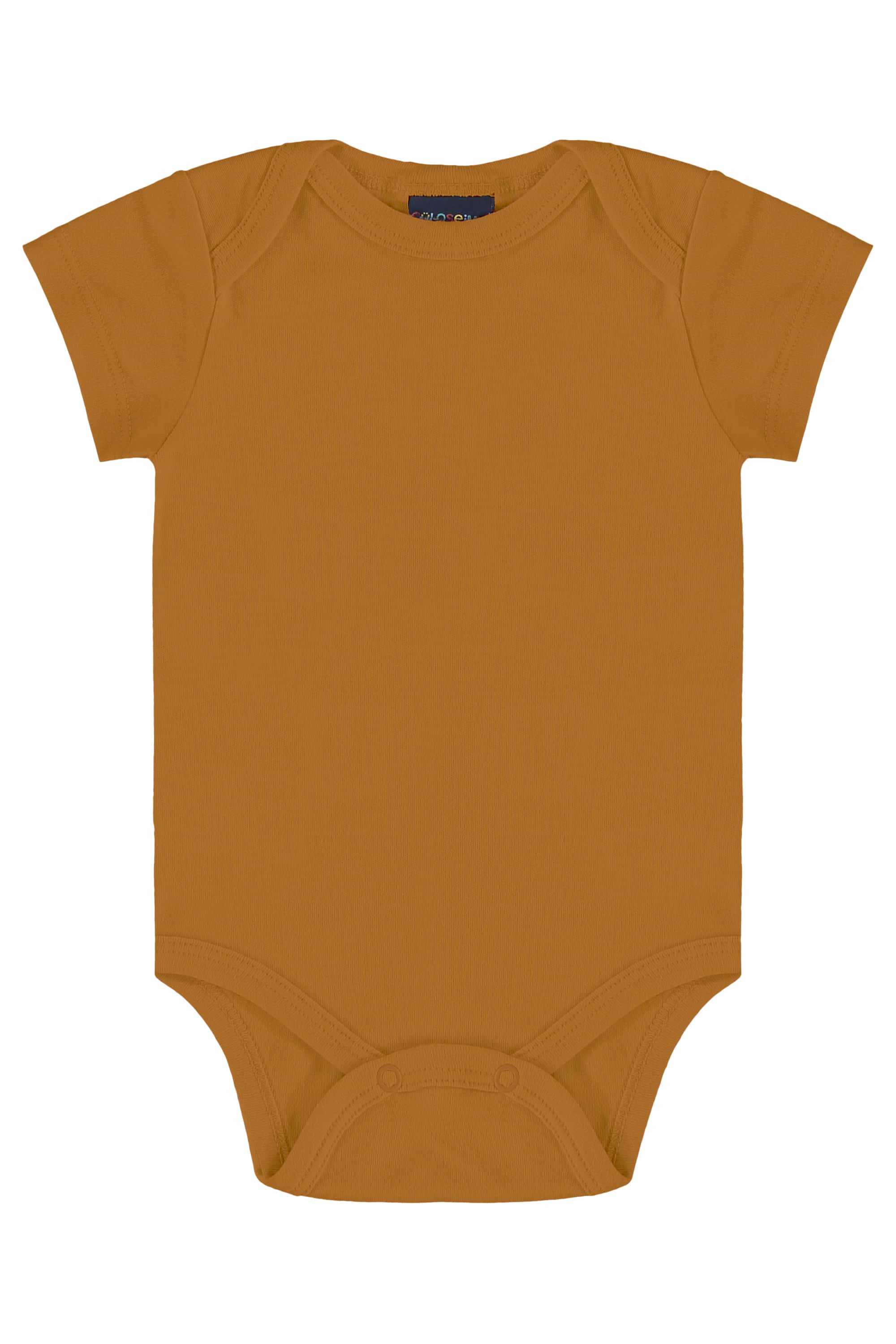 Body Manga Curta Básico Unissex para Bebê (Marrom) Guloseima - Imagem 5