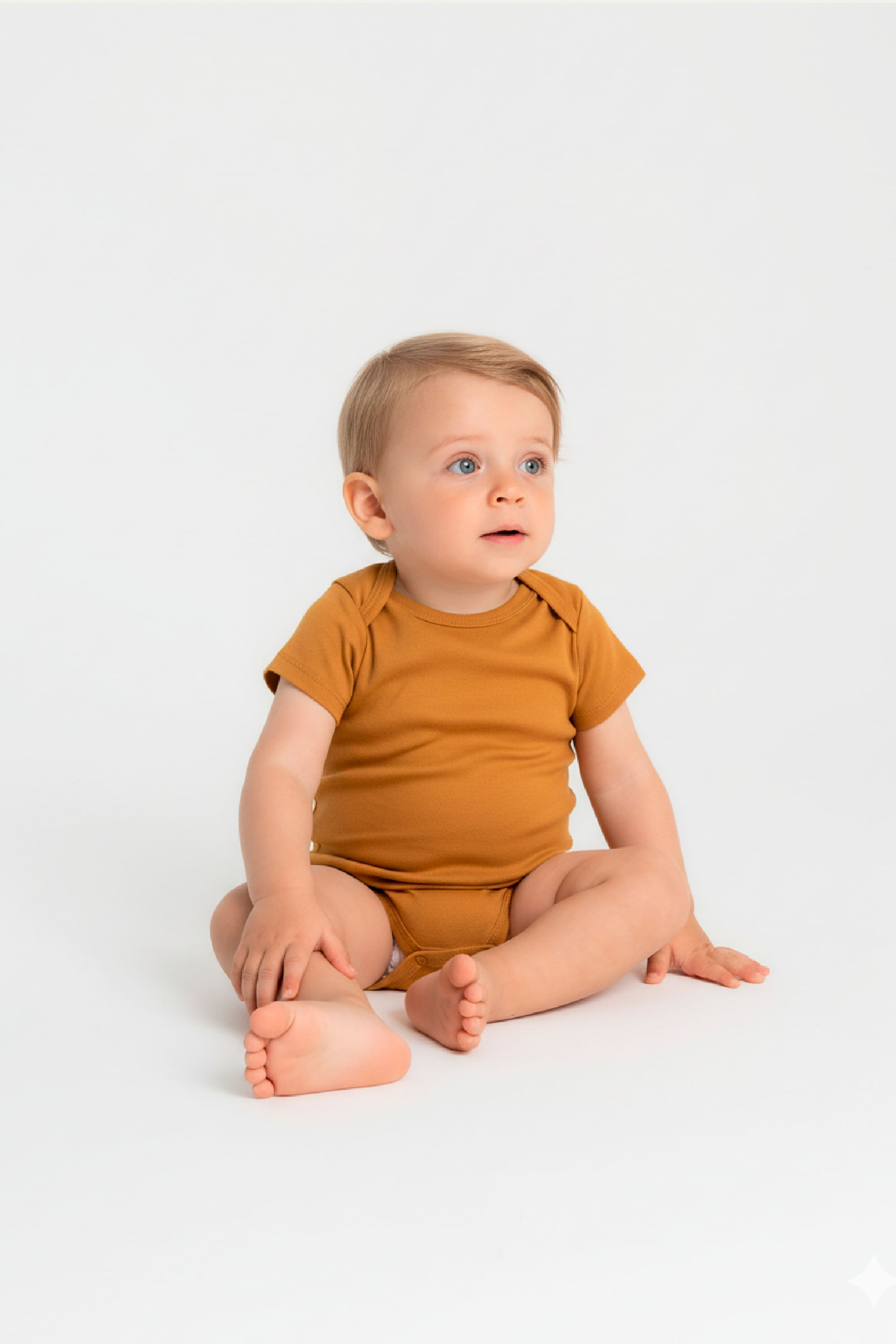 Body Manga Curta Básico Unissex para Bebê (Marrom) Guloseima - Imagem 16