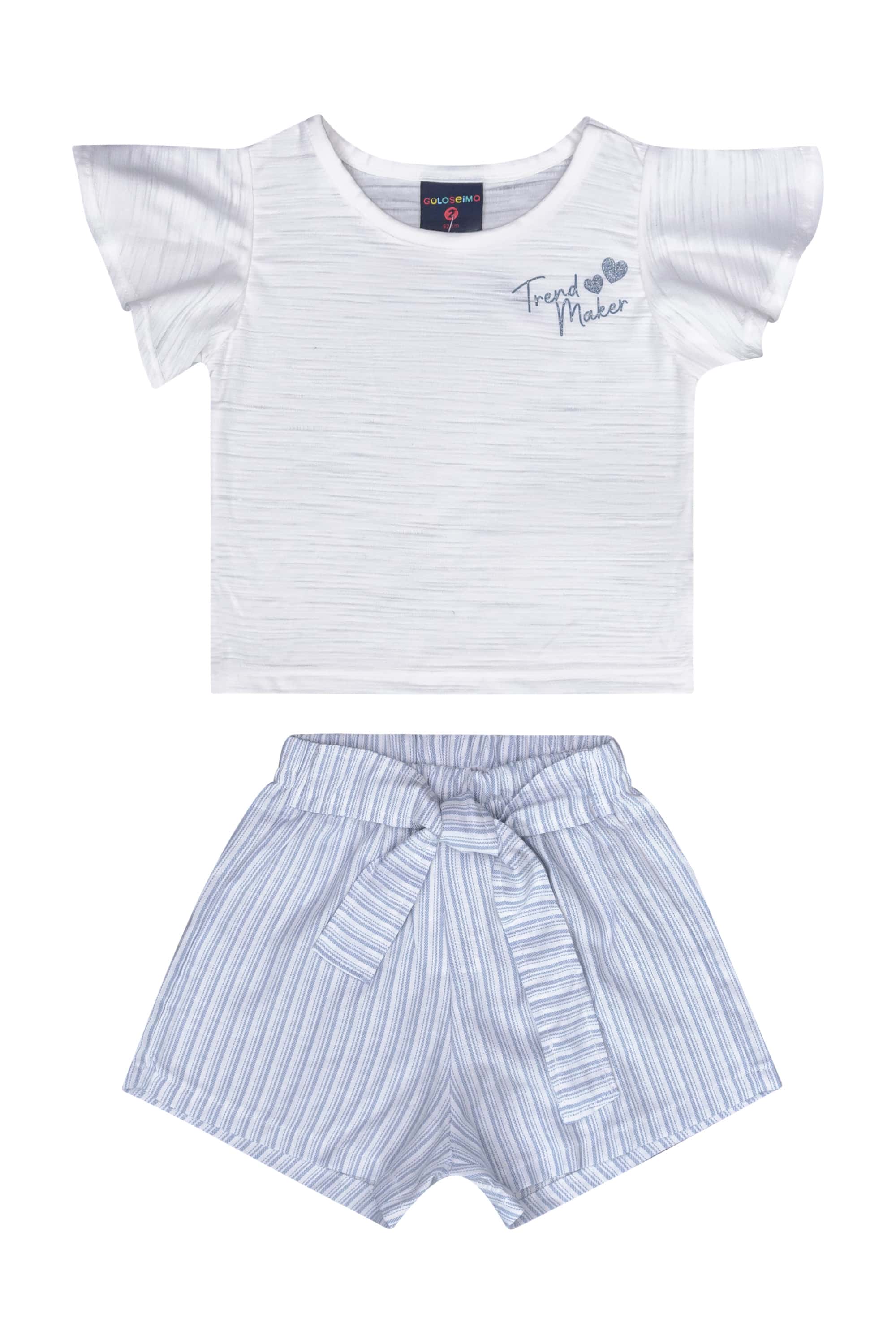 Conjunto Infantil com Blusa e Shorts (Branco) Guloseima - Imagem 2