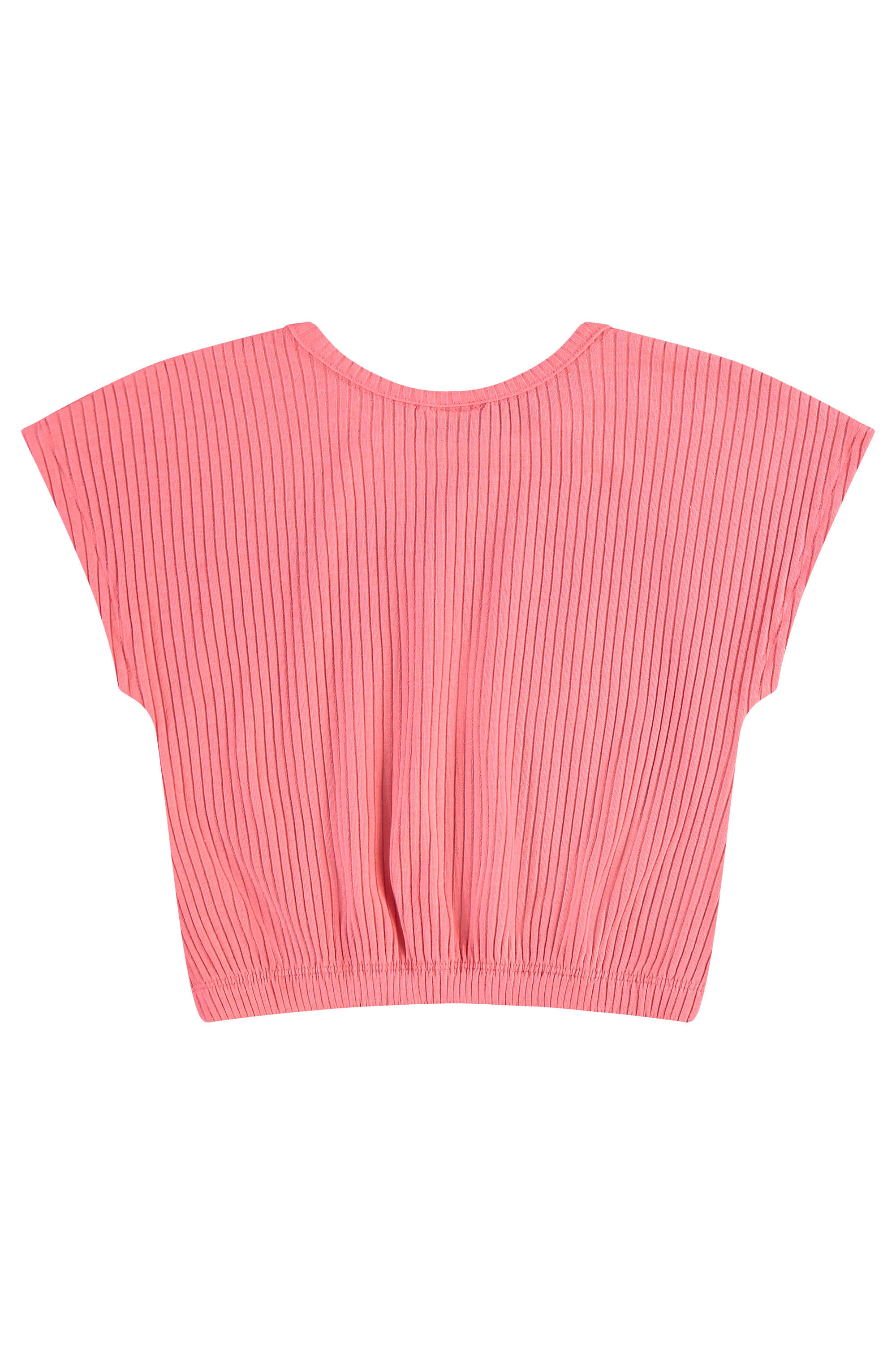 Conjunto com Blusa Cropped e Short em Ribana para Menina (Rosa) Guloseima - Imagem 5