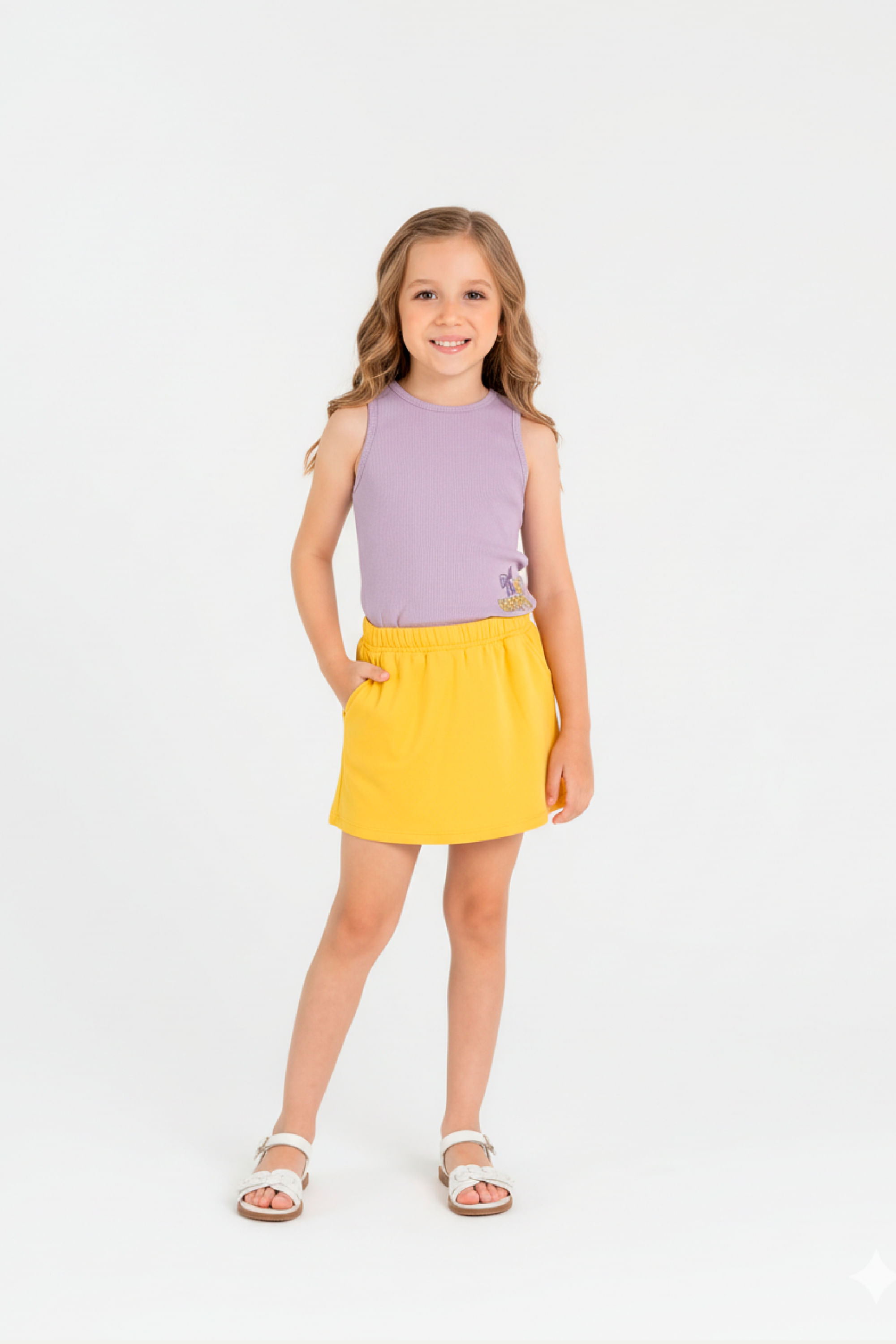 Conjunto com Regata e Short-Saia para Menina (Roxo) Guloseima - Imagem 19