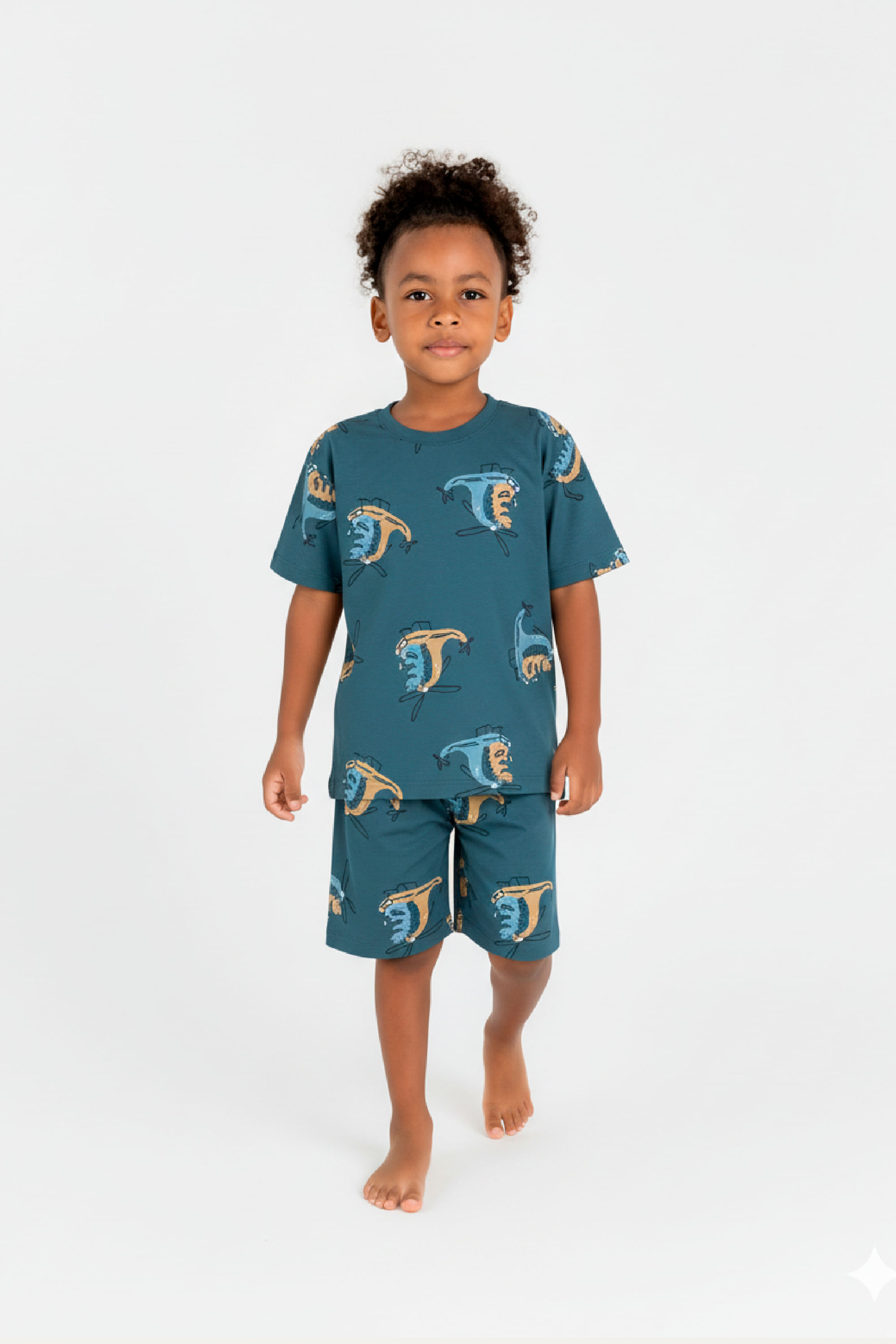 Pijama Infantil Masculino em Meia Malha (Azul) Guloseima