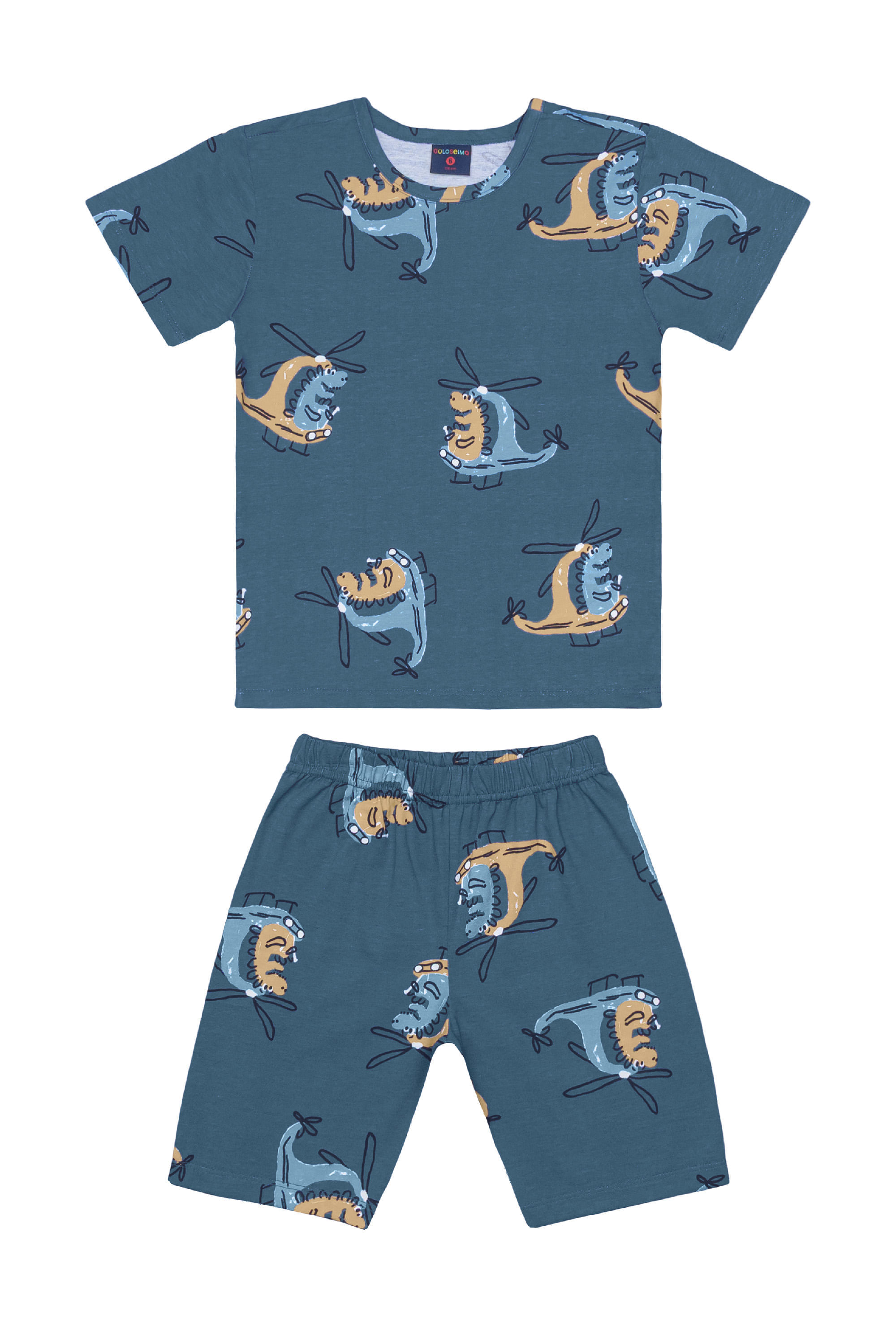 Pijama Infantil Masculino em Meia Malha (Azul) Guloseima - Imagem 5
