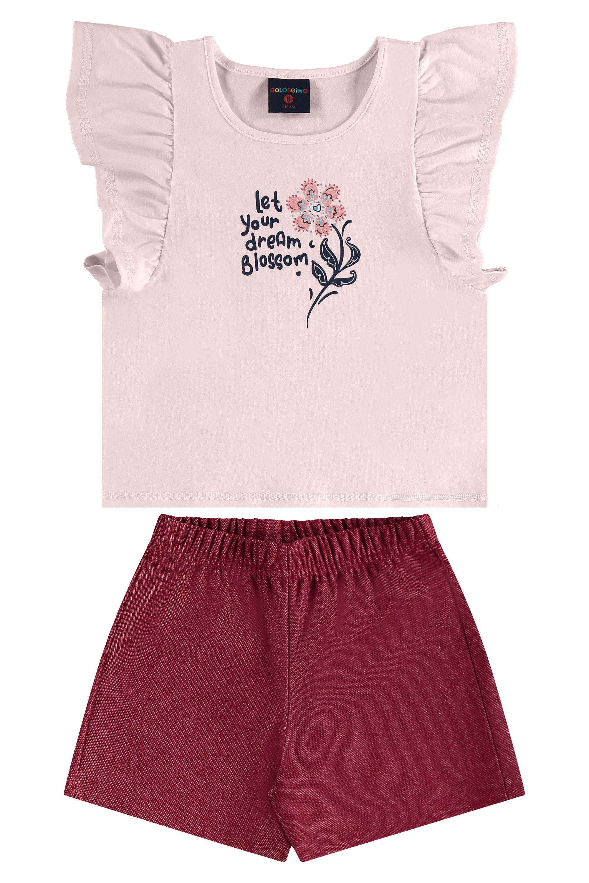 Conjunto com Blusa e Short para Menina (Vermelho) Guloseima - Imagem 20