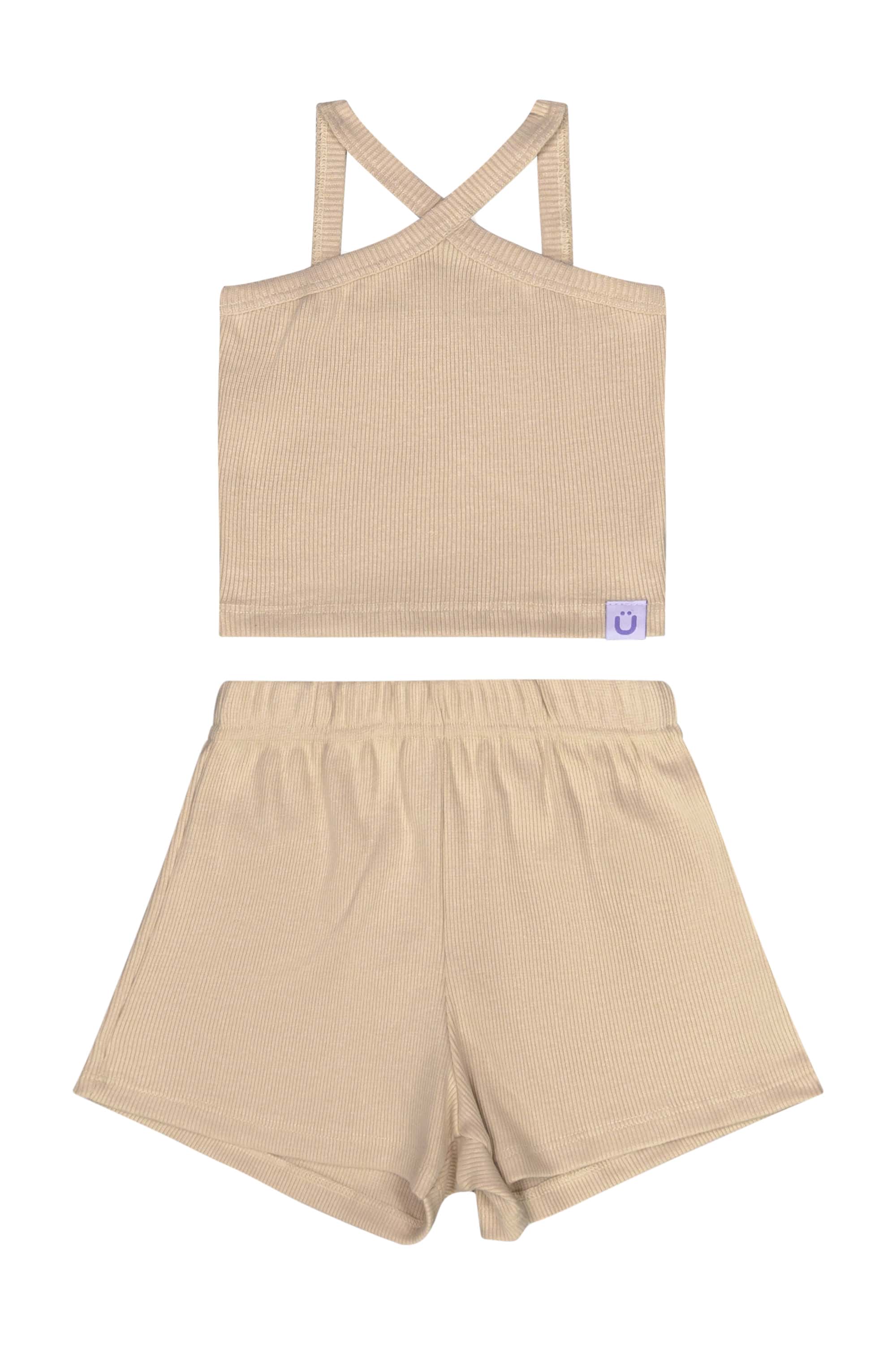 Conjunto Infantil Regata com Alça Cruzada e Short (Bege) Guloseima - Imagem 8